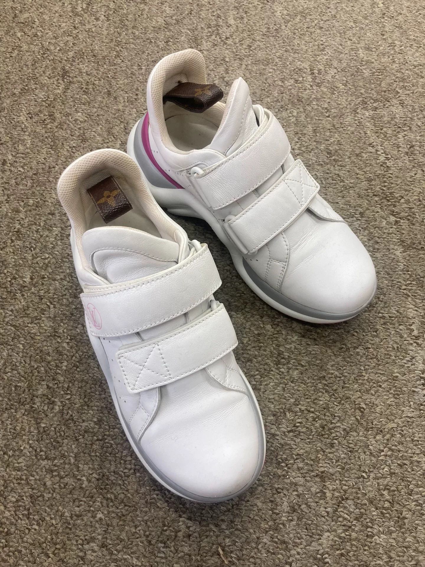 Louis Vuitton LV White Leather Velcro Dad Shoes Size US 6 / IT 36 - 1 Thumbnail