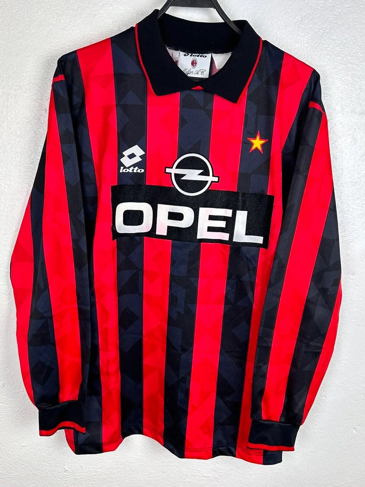 Lotto Sport Vintage Lotto AC Milan 1993/94 Home Kit Reworked L/S Jersey Size US M / EU 48-50 / 2 - 1 Thumbnail