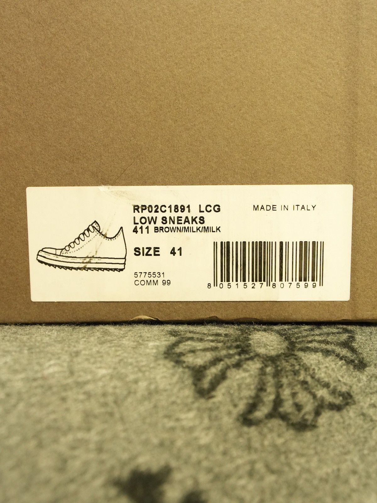 Rick Owens × Rick Owens Drkshdw Rick Owens Brown Leather Low Top Sneakers Size US 8 / EU 41 - 10 Thumbnail