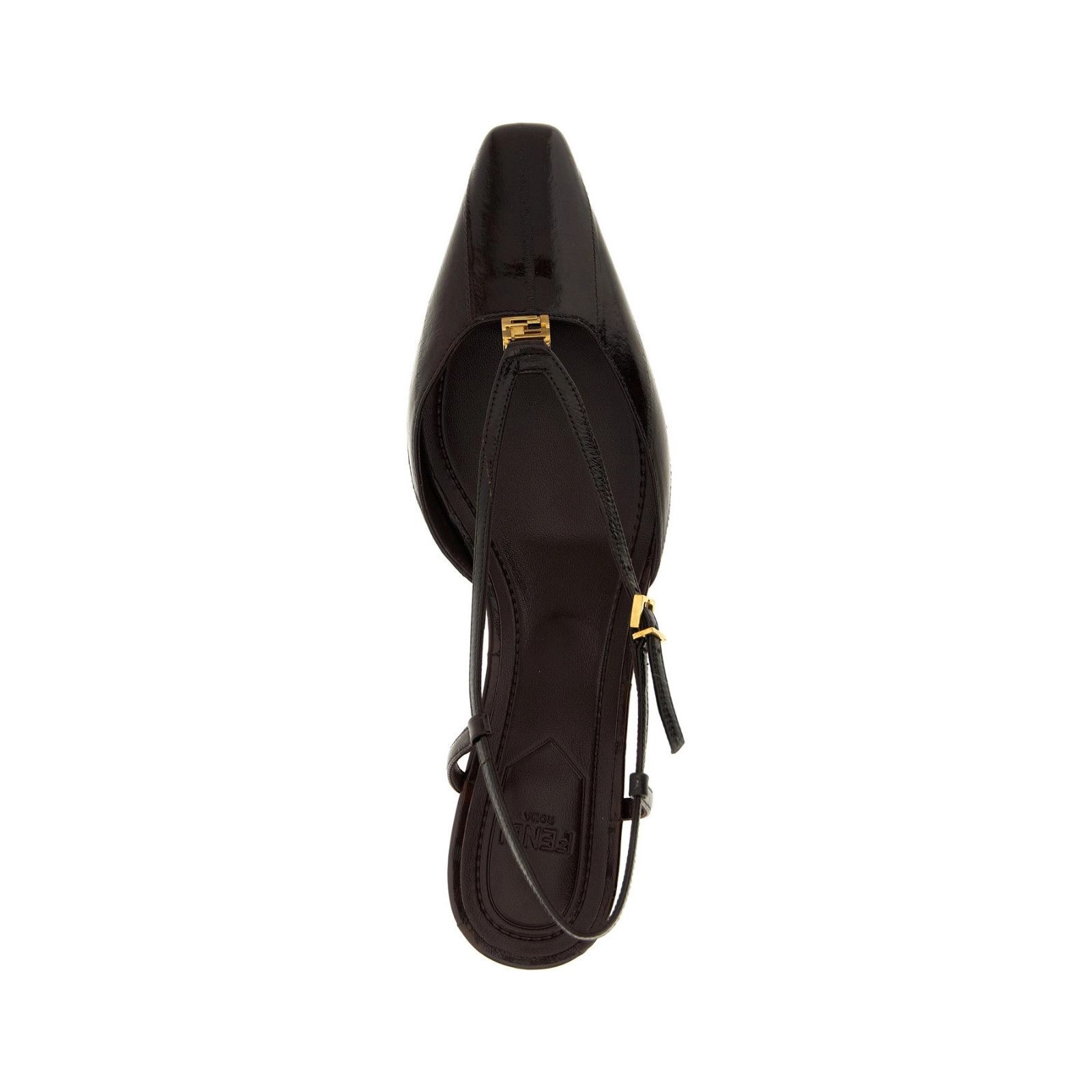 FENDI FFold $1050 Brown 40mm Slingback Pumps New & Authentic
