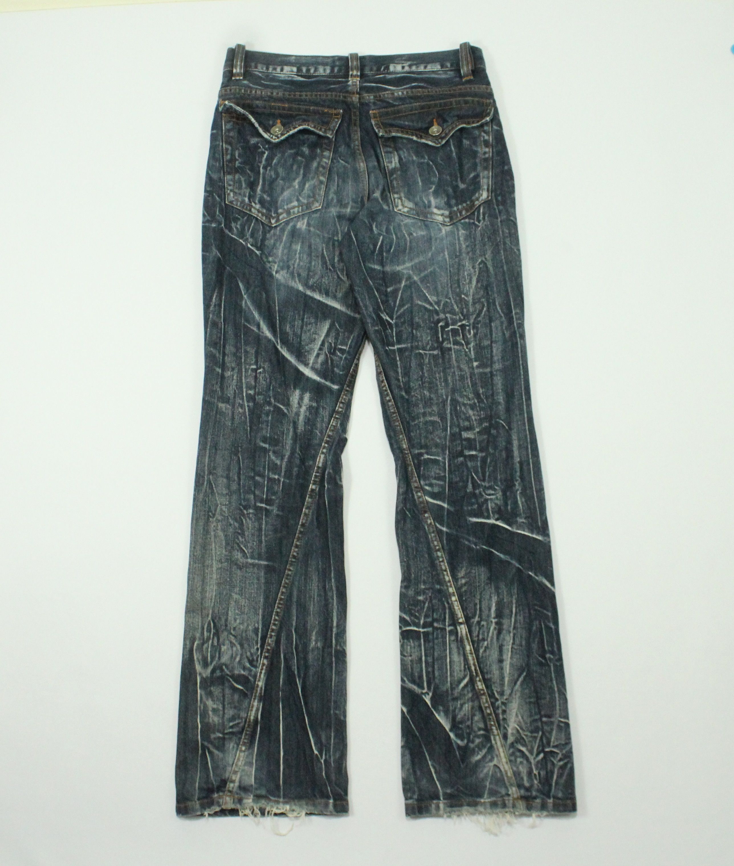 Japanese Brand Flared 🔥 NYLAUS Clothing Denim Spiral Cut Claw Mark Denim Size US 32 / EU 48 - 2 Thumbnail