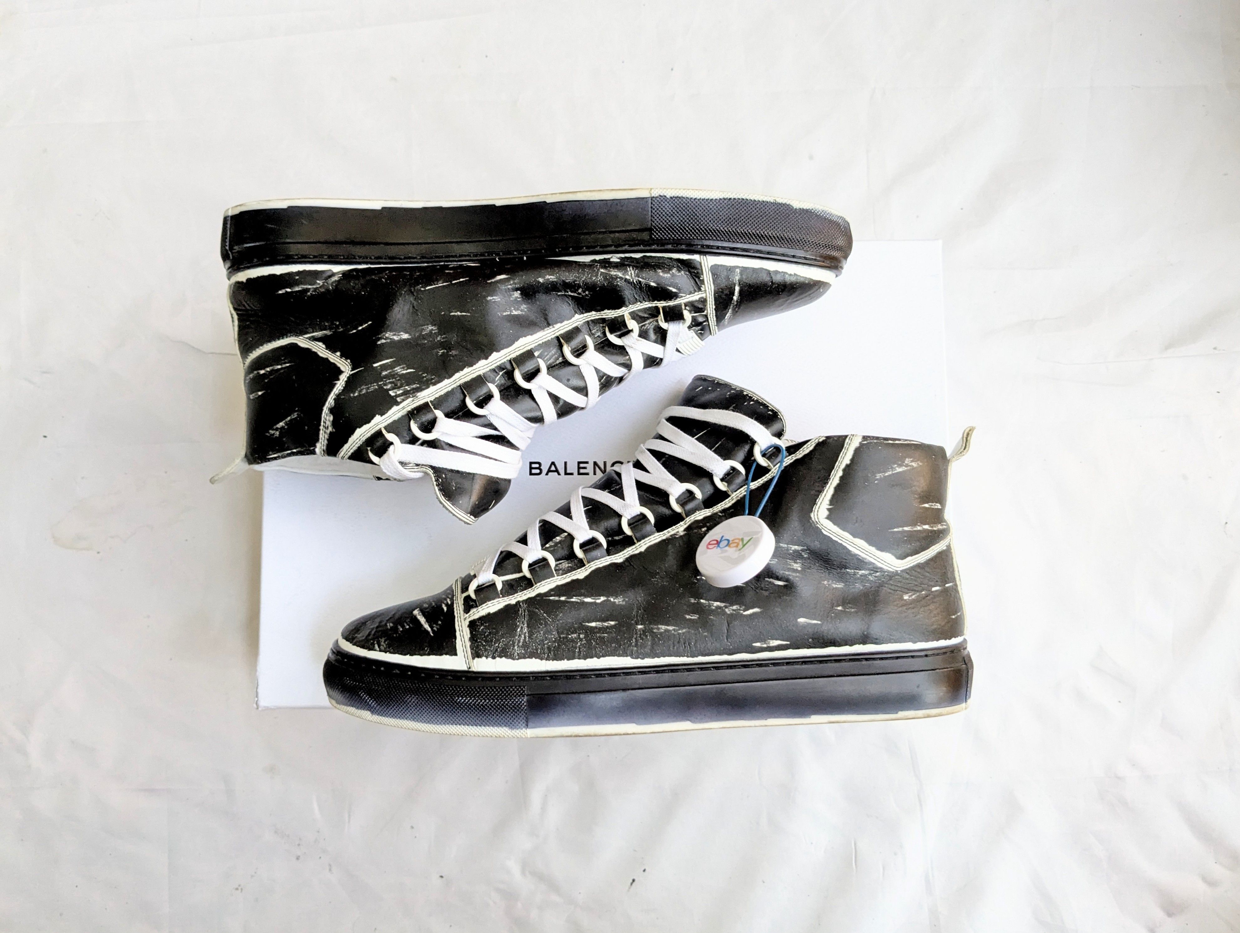 Balenciaga Balenciaga Arena Black White 11 Leather High Tops Size US 11 / EU 44 - 1 Thumbnail