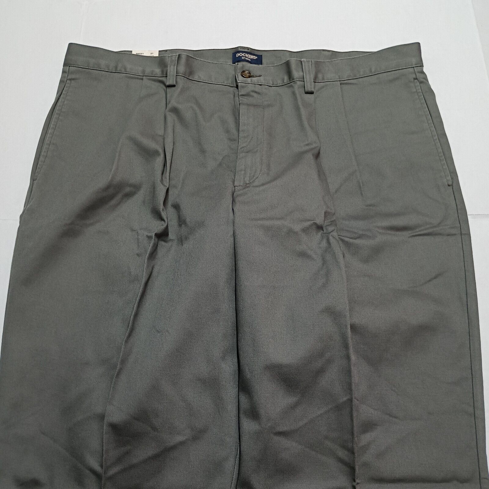 Dockers Dockers Chino Pants Men's 42x30 Gray Pleated Relaxed Fit Size US 42 / EU 58 - 3 Thumbnail