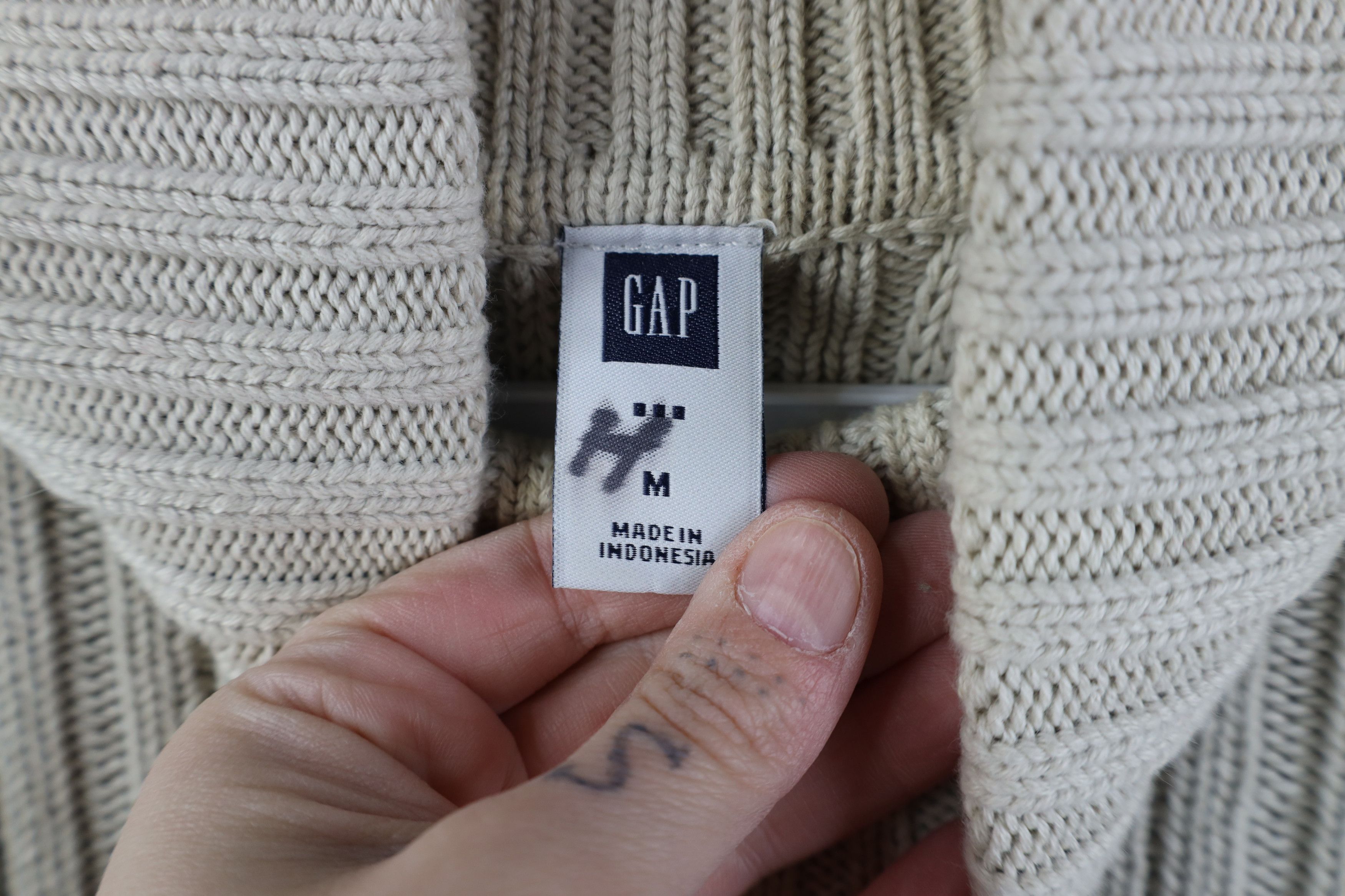 Gap Vintage Y2K Gap Chunky Ribbed Knit Turtleneck Sweater Gray Size US M / EU 48-50 / 2 - 6 Thumbnail