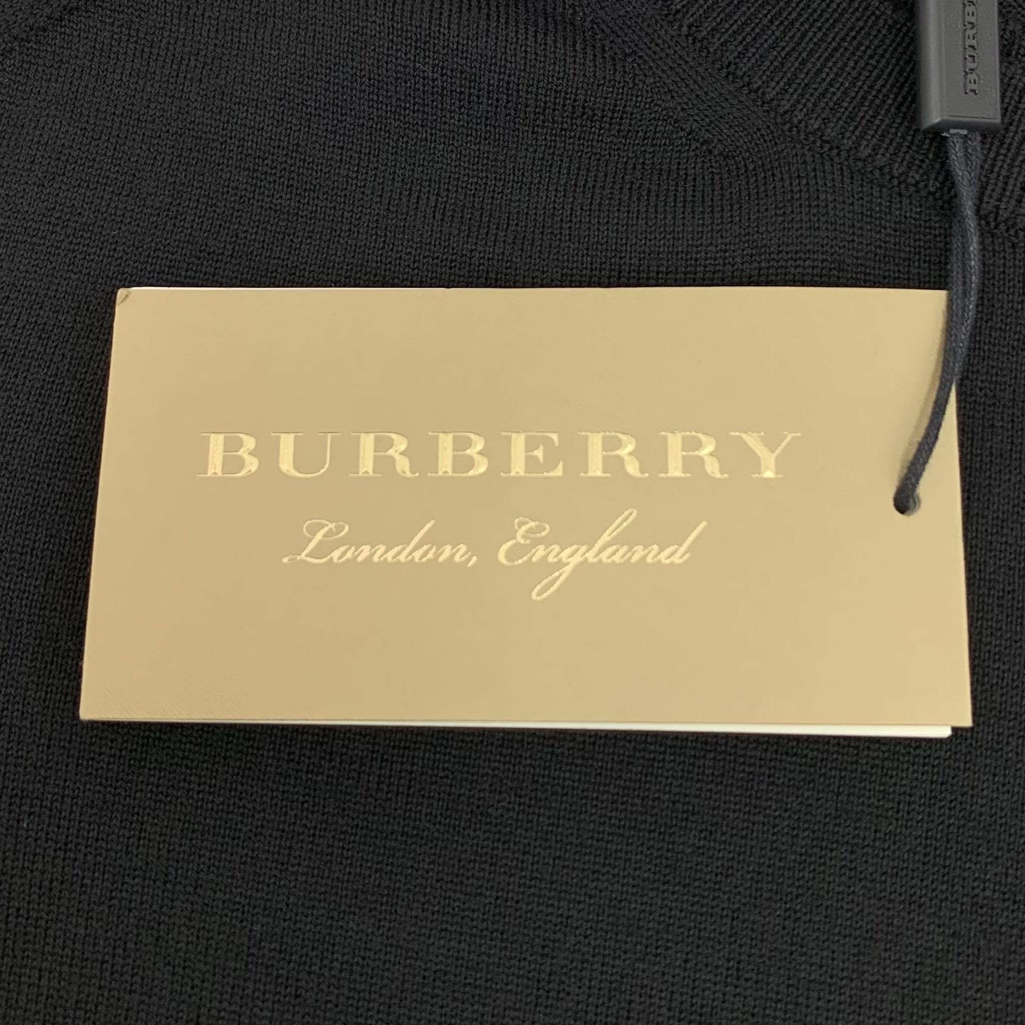 Burberry Burberry Check Panel Wool Knit Sweater Black (L) Size US L / EU 52-54 / 3 - 6 Thumbnail