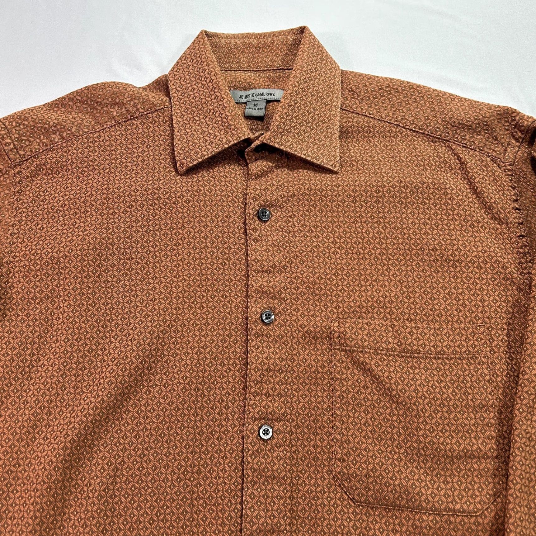 Johnston & Murphy Johnston & Murphy Shirt Mens Medium Geometric Pattern Long Sleeve Button-Up Shirt Size US M / EU 48-50 / 2 - 2 Thumbnail