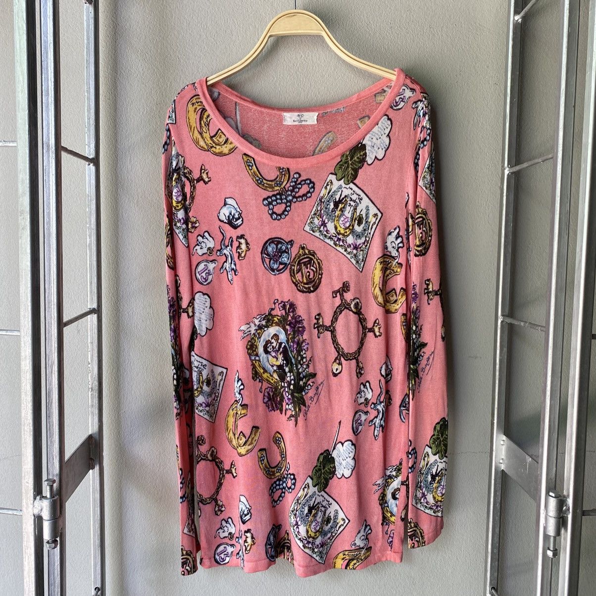 Karl Lagerfeld Karl Lagerfeld Pink Graphic Print Long Sleeve Top Size S / US 4 / IT 40 - 23 Thumbnail