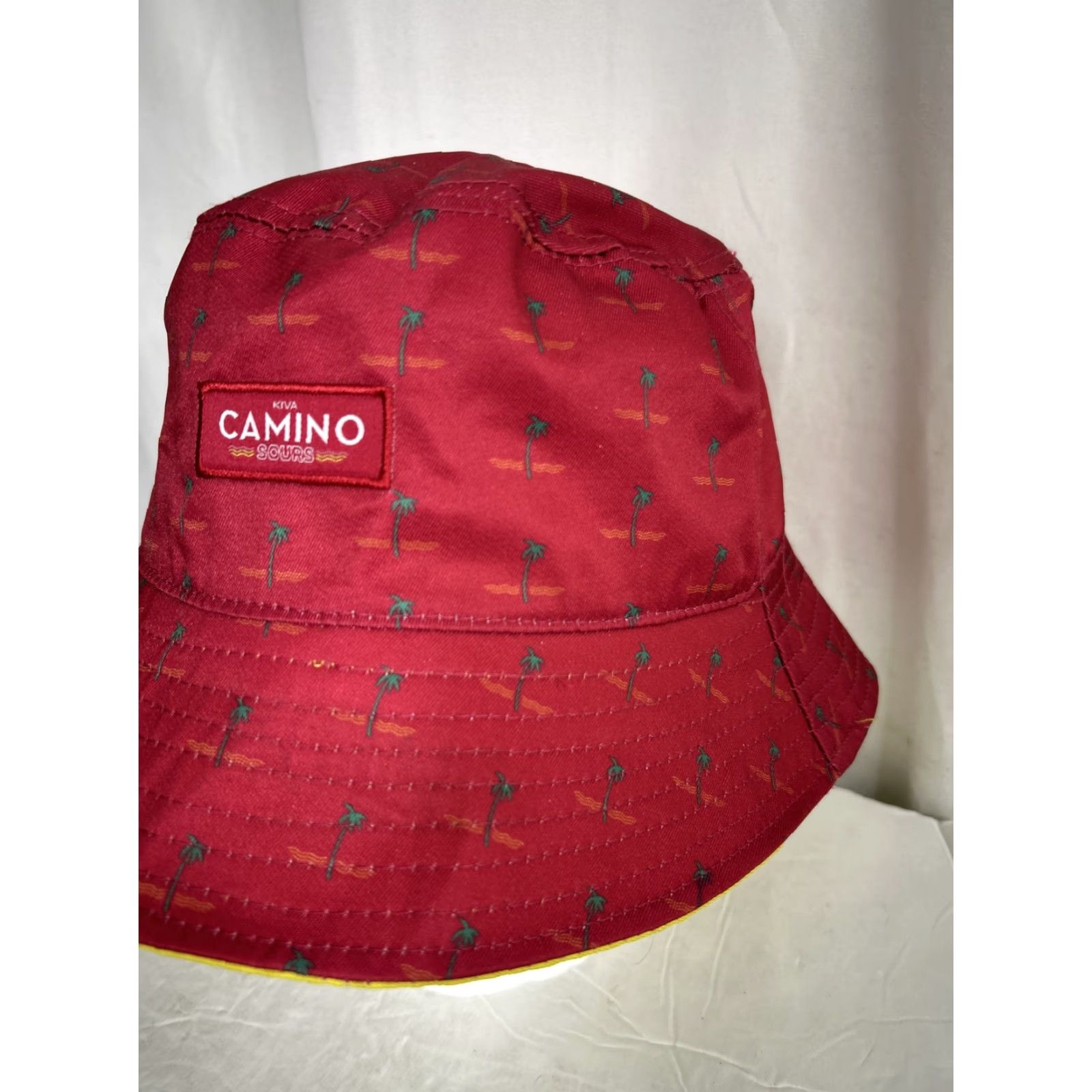 Vintage Kiva Camino Bucket Hat Unisex Adults One Size Red Palm Trees Logo Sun Protection Summer Casual Cap Hat Size ONE SIZE - 2 Thumbnail