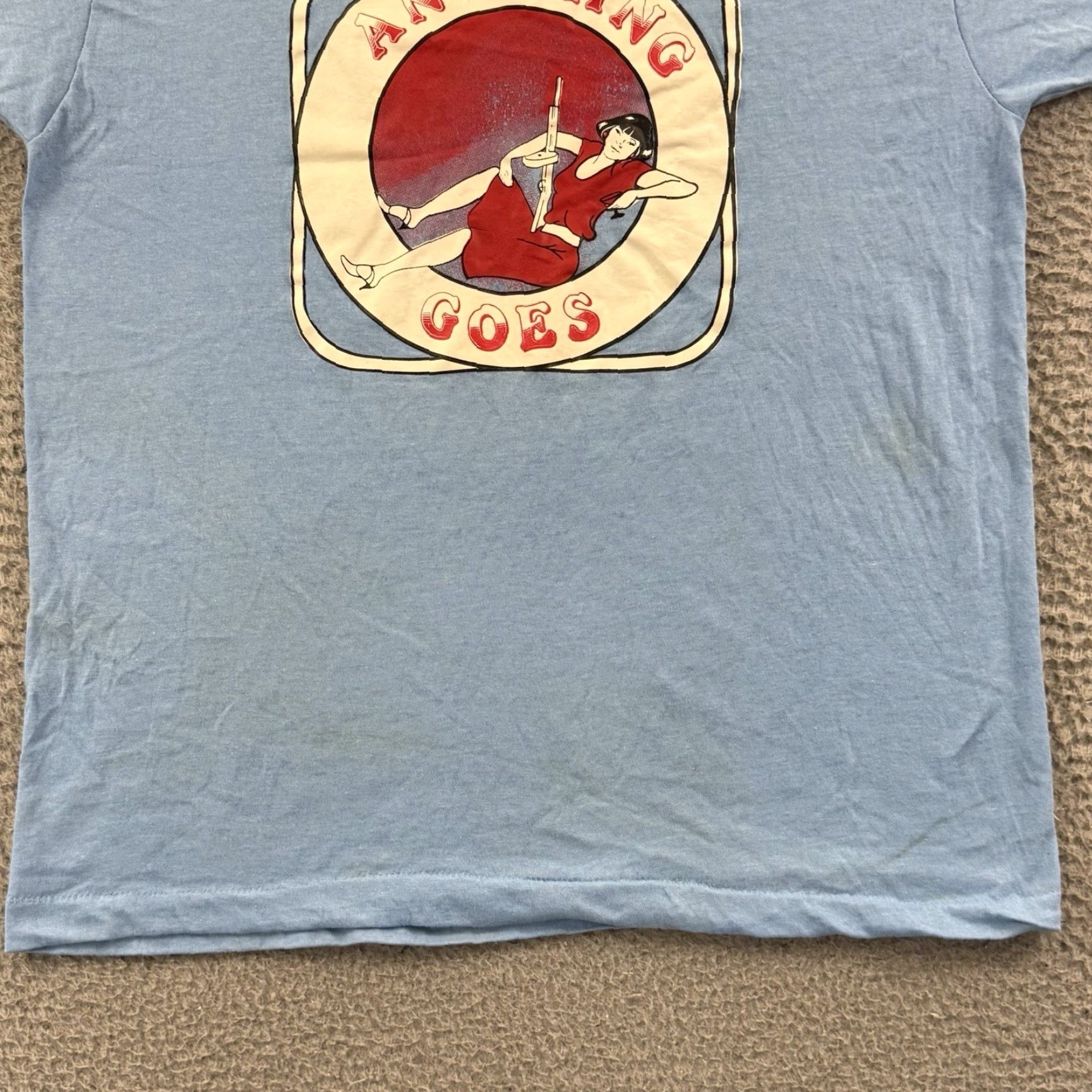 Vintage VINTAGE Screen Stars Broadway Shirt T-Shirt Adult Large Blue 80s Musical Short Sleeve Cotton Blend Graphic Print Crew Neck Men Size US L / EU 52-54 / 3 - 2 Thumbnail