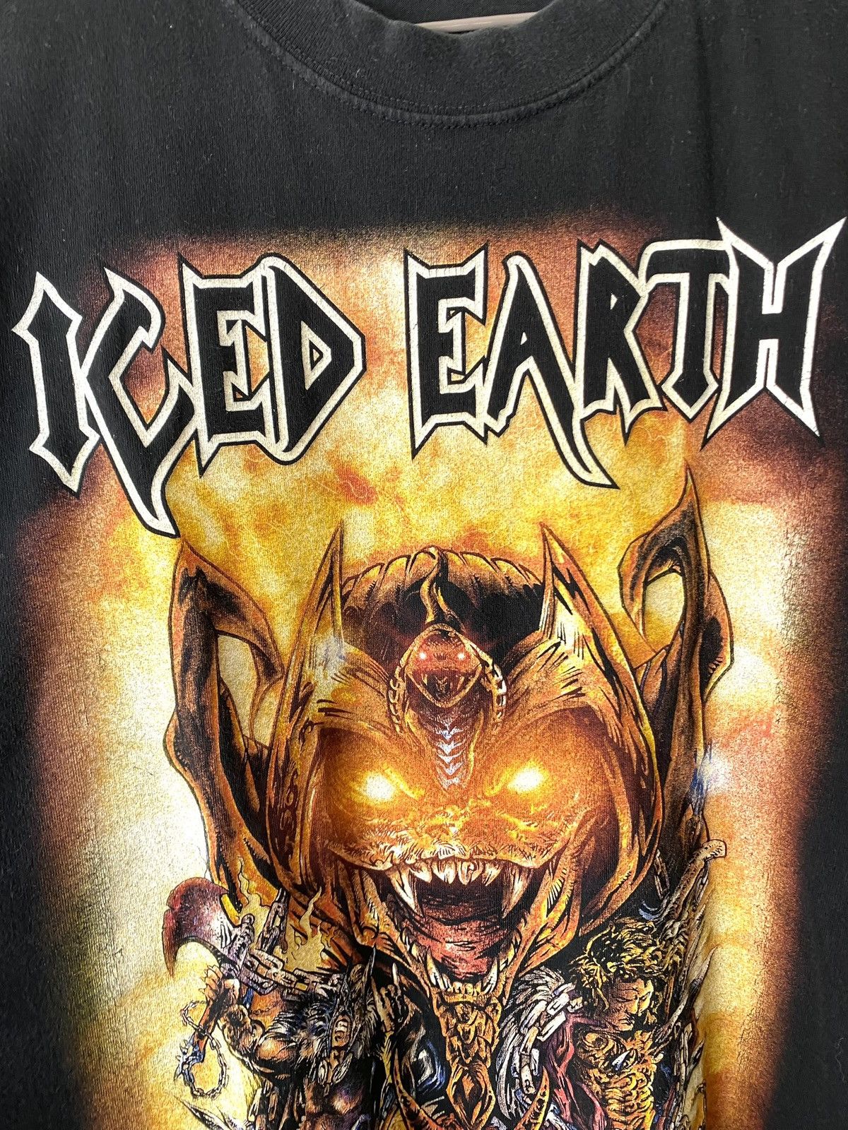 Band Tees 90s Rare! Vintage Iced Earth Dark Genesis Longsleeve T Shirt Size US XL / EU 56 / 4 - 4 Thumbnail