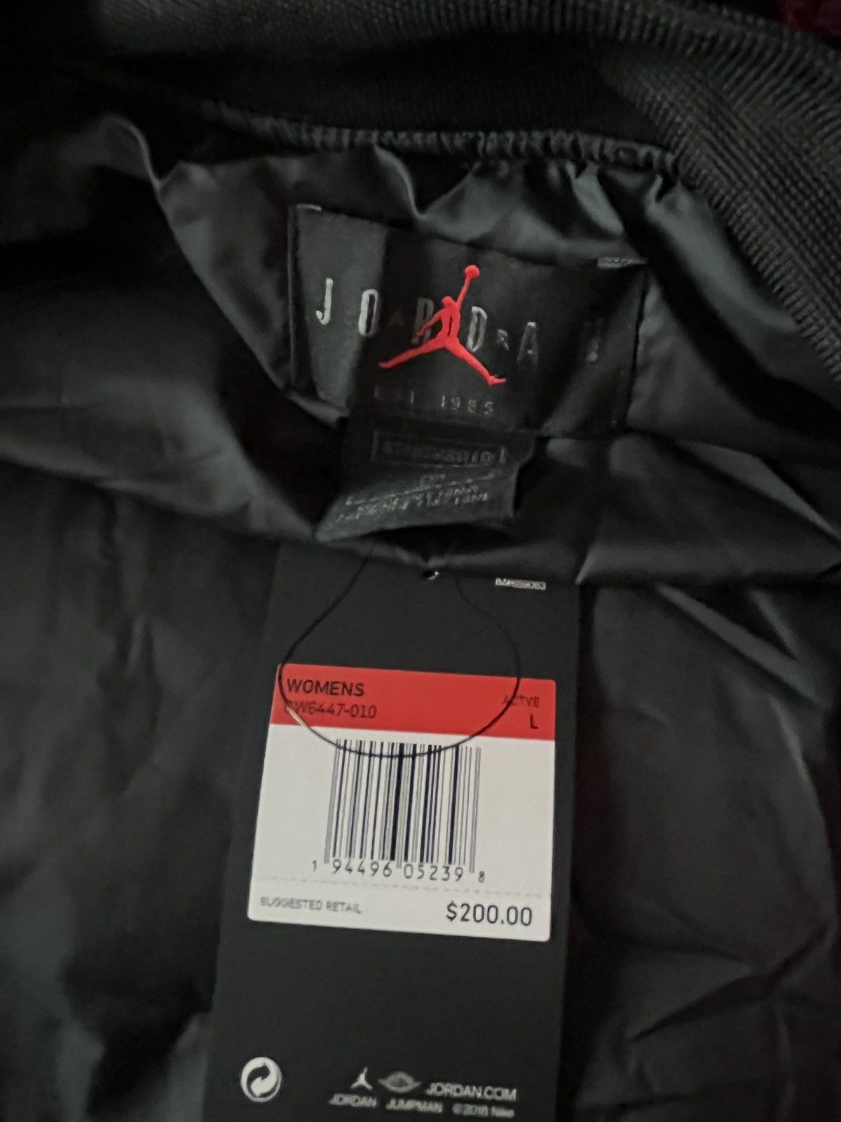 Jordan Brand × Nike NWT Women's Nike Jordan Black Bomber Flight Jacket L Size L / US 10 / IT 46 - 7 Thumbnail