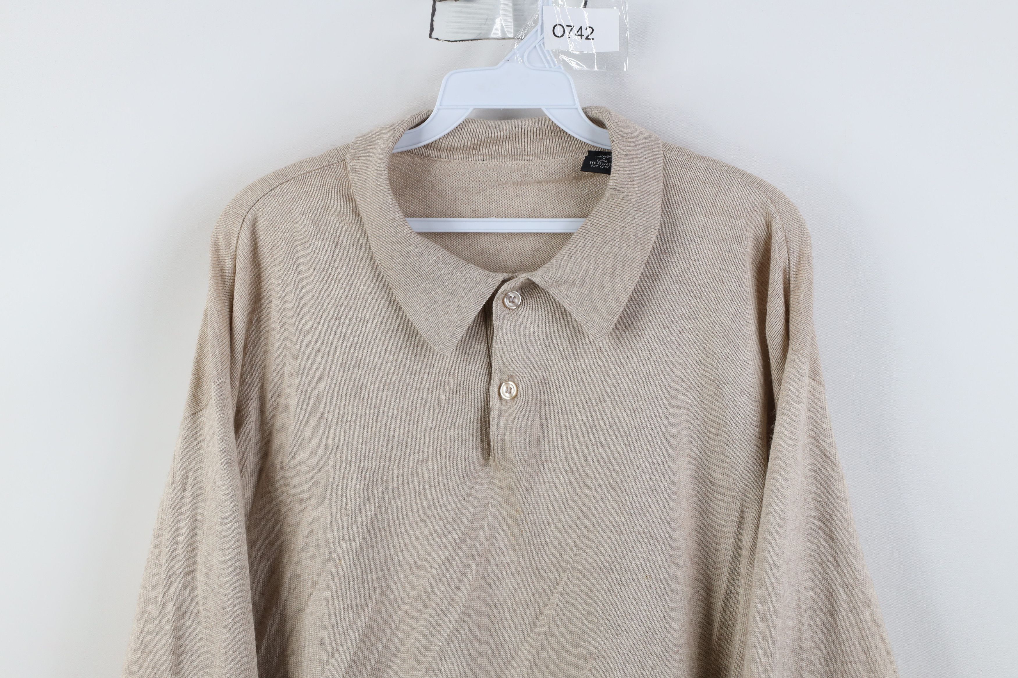 Vintage Vintage 90s Streetwear Silk Cashmere Knit Collared Sweater Size US XL / EU 56 / 4 - 2 Thumbnail