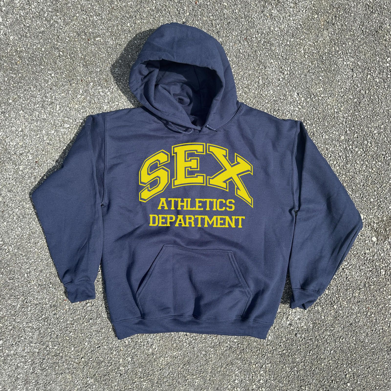 image of Sex Athletics Hoodie Navy / Yellow M, Men's (Size Medium)