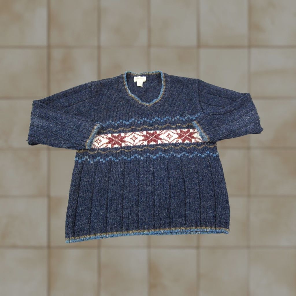 Vintage Vintage St. Johns Bay Sweater Womens 1X Blue Acrylic Wool Fair Isle 80s Knit Swing 80s Holiday Mens Women Boys Girls Size XL / US 12-14 / IT 48-50 - 1 Thumbnail