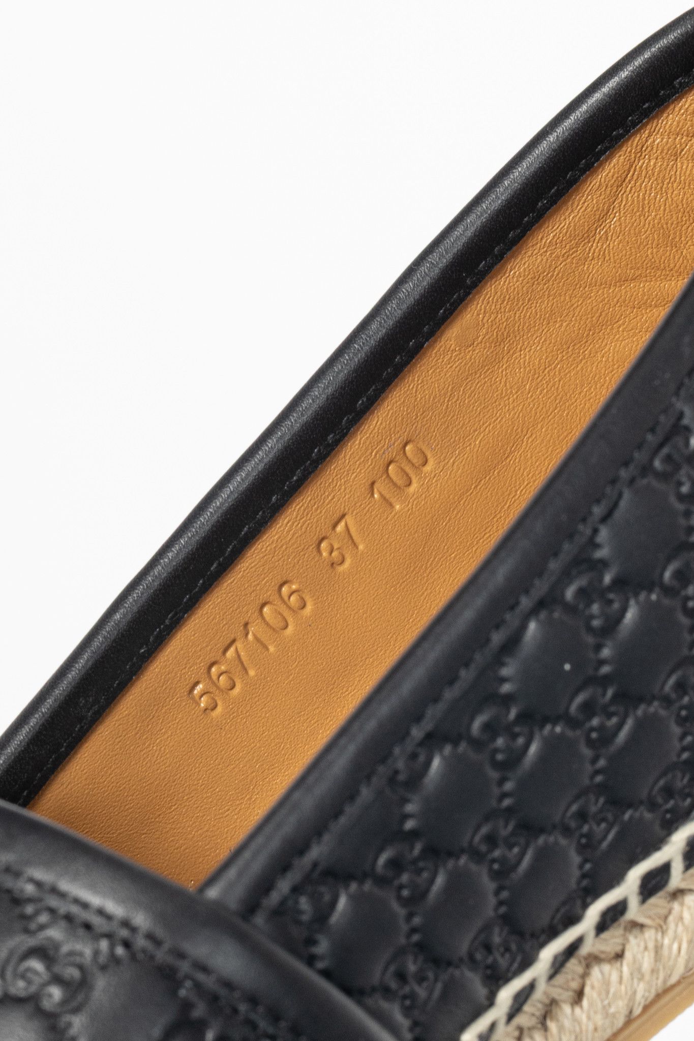 Gucci Gucci Black Microguccissima Leather Flat Espadrilles Size US 6.5 / IT 36.5 - 10 Thumbnail