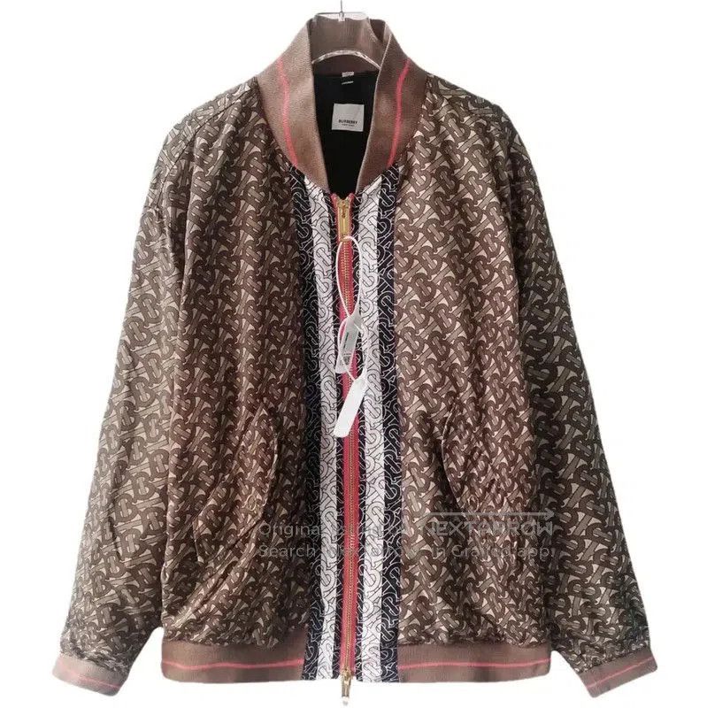 Burberry Burberry Brown Nylon Bomber Jacket for Men. Size US XL / EU 56 / 4 - 1 Thumbnail