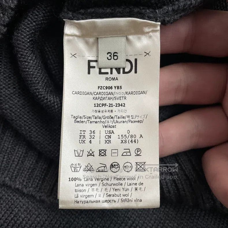 Fendi Fendi Charcoal gray cashmere V-neck cardigan sweater Size XXS / US 00 / IT 34 - 6 Thumbnail