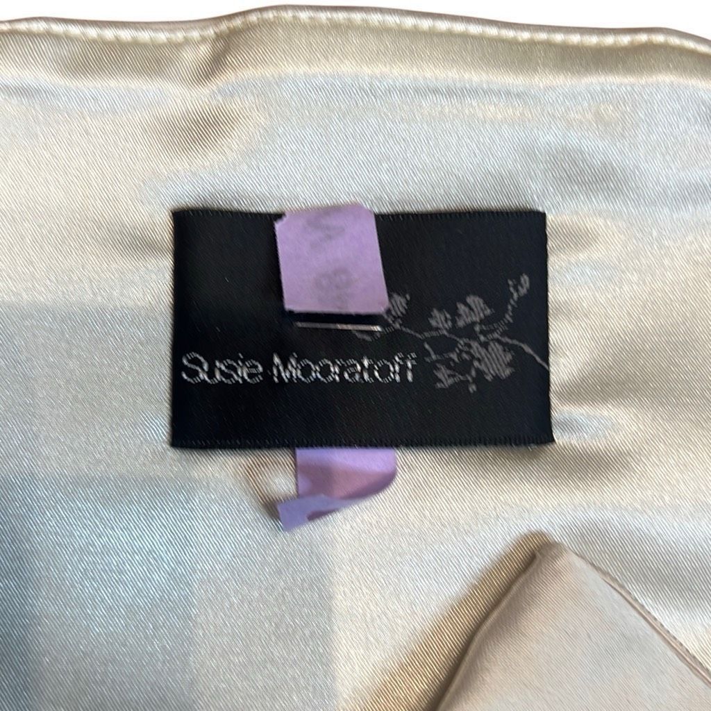 Other Susie Mooratoff High-Waisted Satin Cream Shorts (399) Size 25" / US 0 / IT 36 - 6 Thumbnail