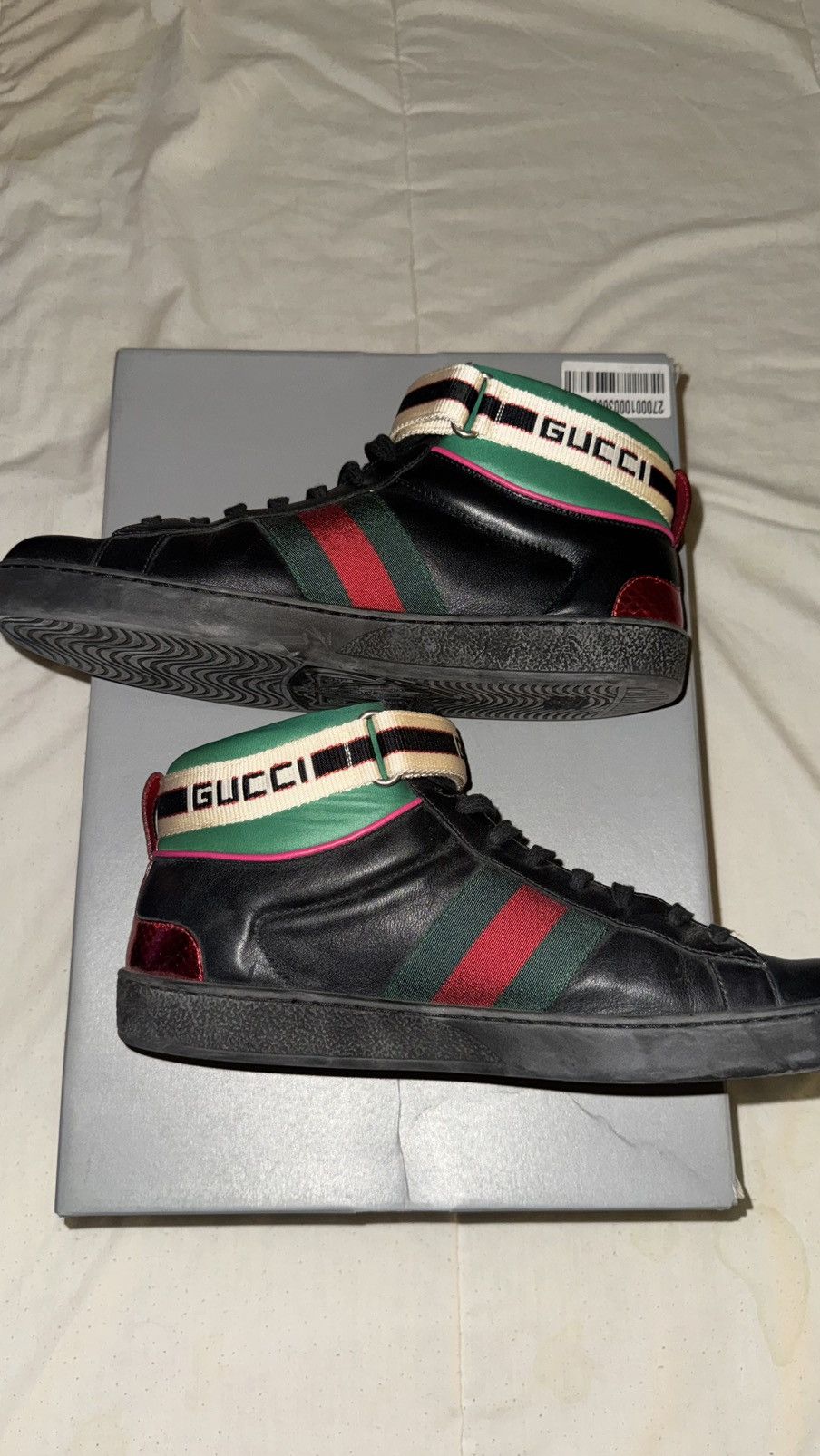 Gucci Gucci Ace Stripe High-Top Sneakers Size US 9 / EU 42 - 3 Thumbnail