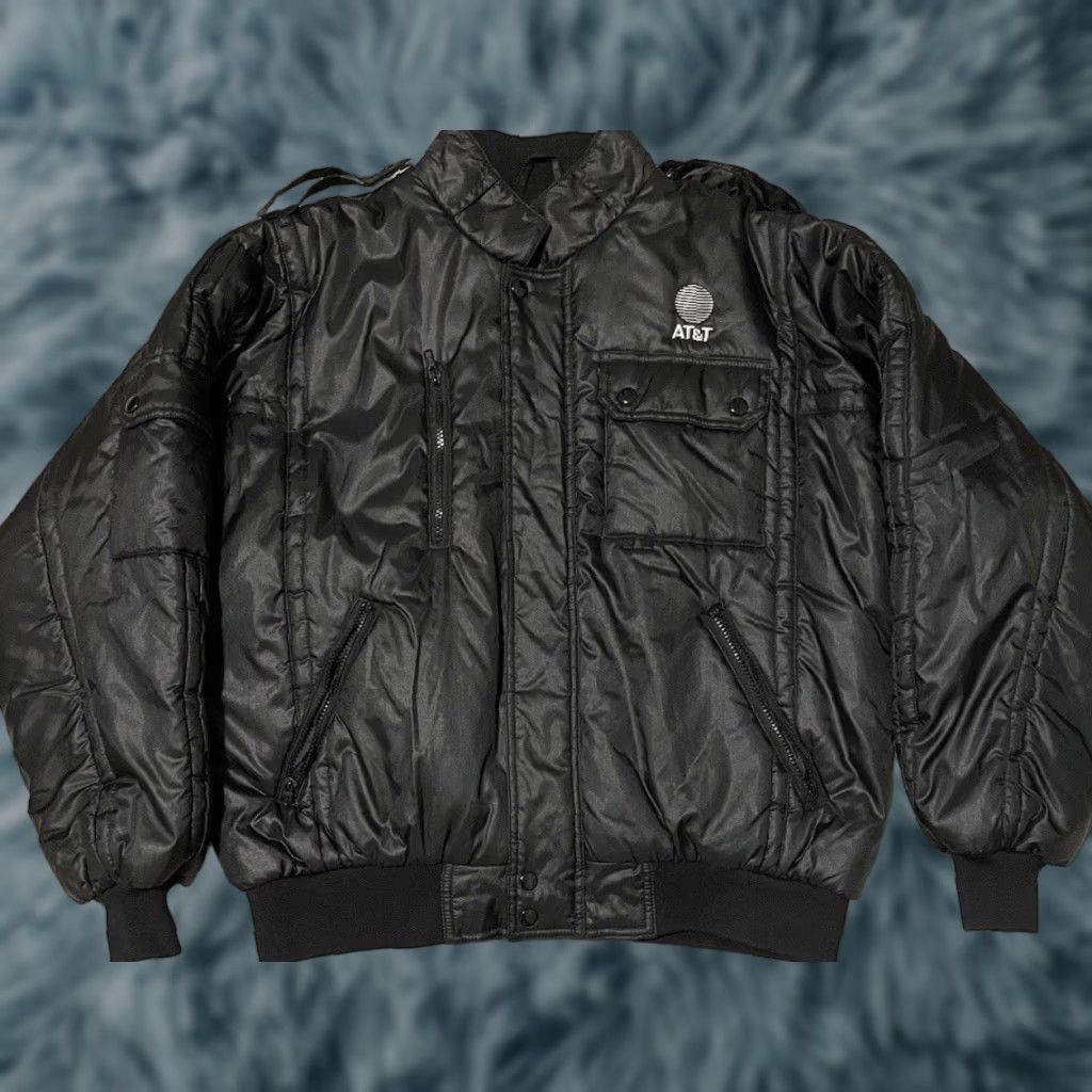 Apple VINTAGE AT&T Puffer Jacket M Black Bomber Mens Jacket 90s Grunge Internet Telecommunications Computer Pooling? Size US M / EU 48-50 / 2 - 1 Thumbnail
