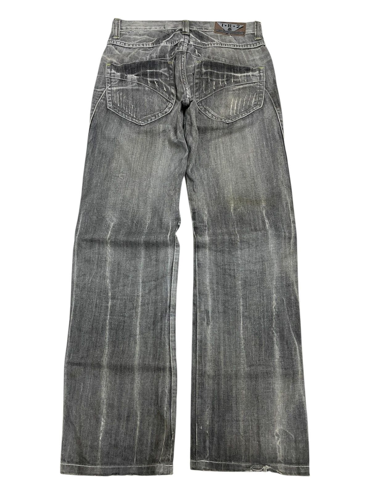 Japanese Brand TR2 Grey Bleach Whisker Semantic Design Denim Size US 30 / EU 46 - 2 Thumbnail
