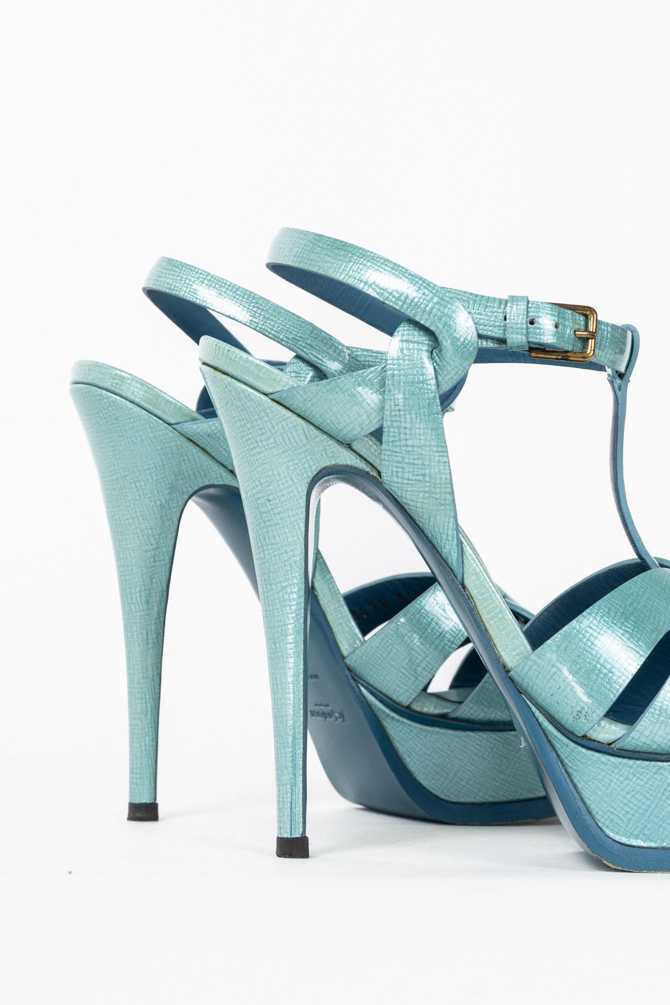 Yves Saint Laurent Yves Saint Laurent Tribute 105 Paille Patent Sandals Size US 7 / IT 37 - 8 Thumbnail