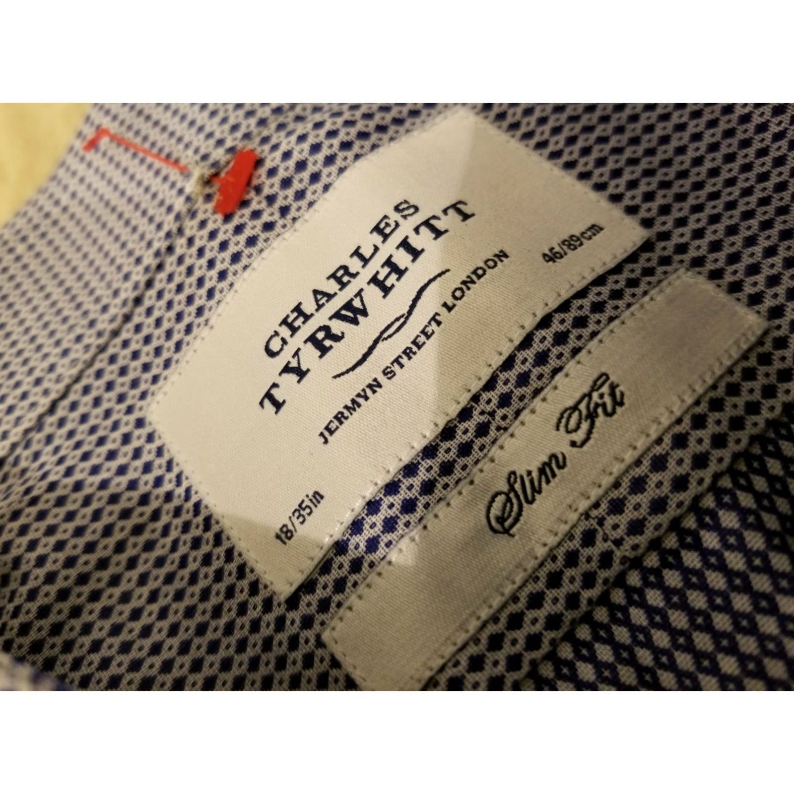 Charles Tyrwhitt VINTAGE Charles Tyrwhitt Dress Shirt Blue Stripe 18 35 Cotton Button Long Sleeve Mens Shirt Size 48R - 3 Thumbnail