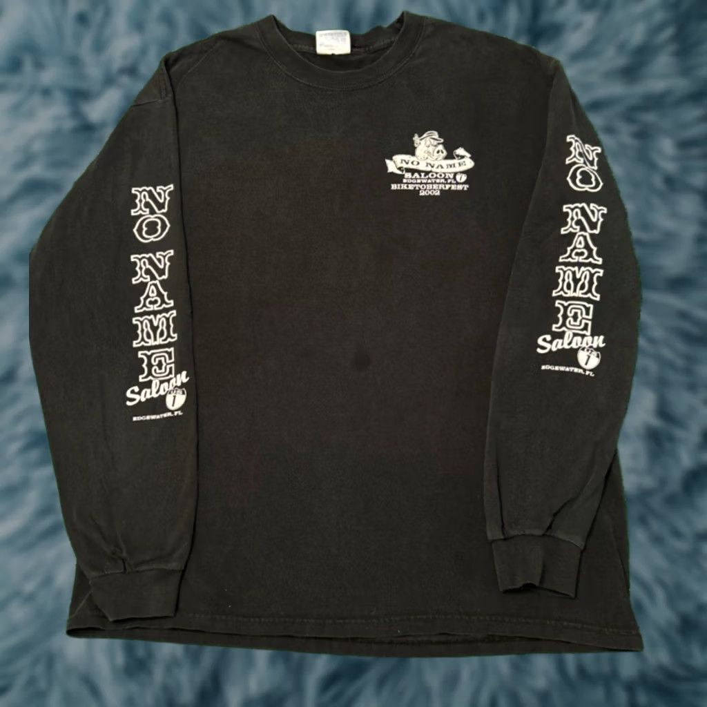Vintage VINTAGE Biker Shirt L Black 90s Y2K Long Sleeve No Name Saloon Bike Week 2002 Mens Size US L / EU 52-54 / 3 - 1 Thumbnail