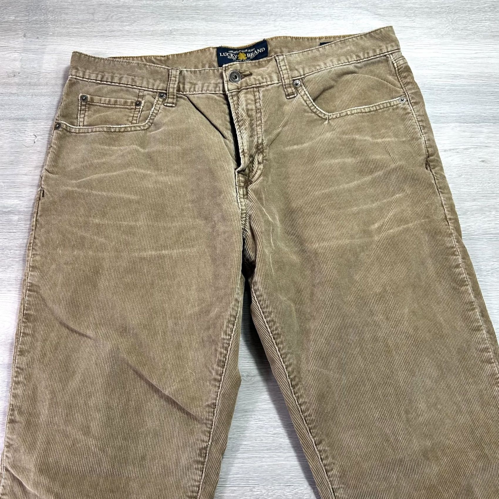 Lucky Brand Lucky Brand 221 Original Straight Pants Mens 34x32 Beige Corduroy Khakis Casual 5-Pocket Size US 34 / EU 50 - 3 Thumbnail