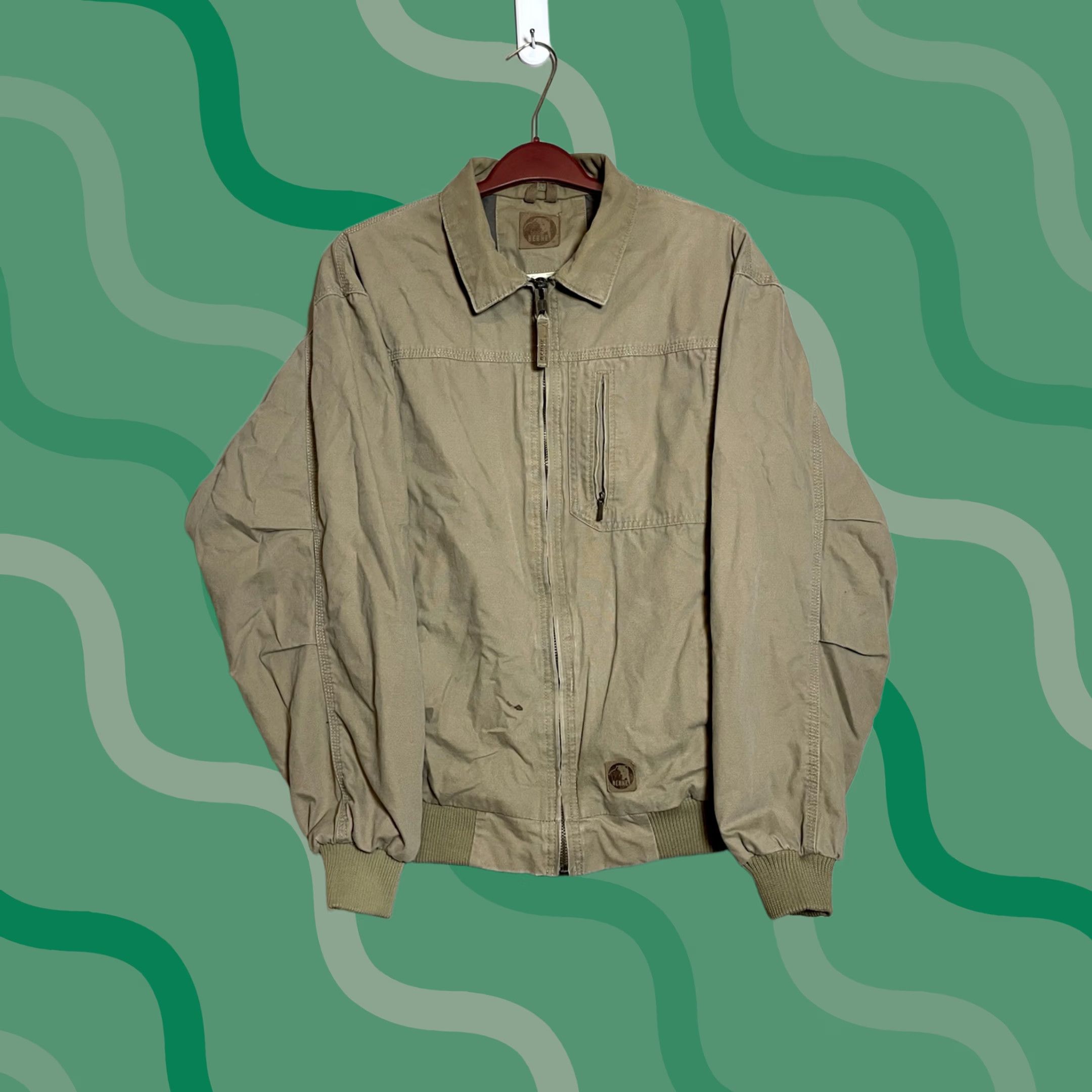 Vintage VINTAGE Berne Canvas Workwear Jacket Mens L Beige Bomber Collar Size US L / EU 52-54 / 3 - 1 Thumbnail