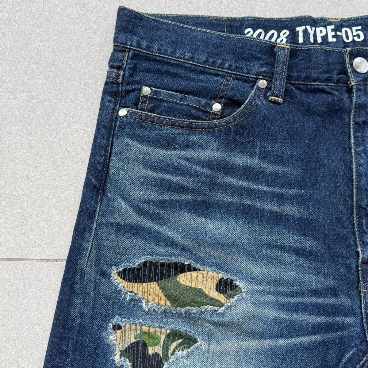 Bape BAPE Type-05 Slim Taper Denim Distressed Jeans Size US 34 / EU 50 - 6 Thumbnail