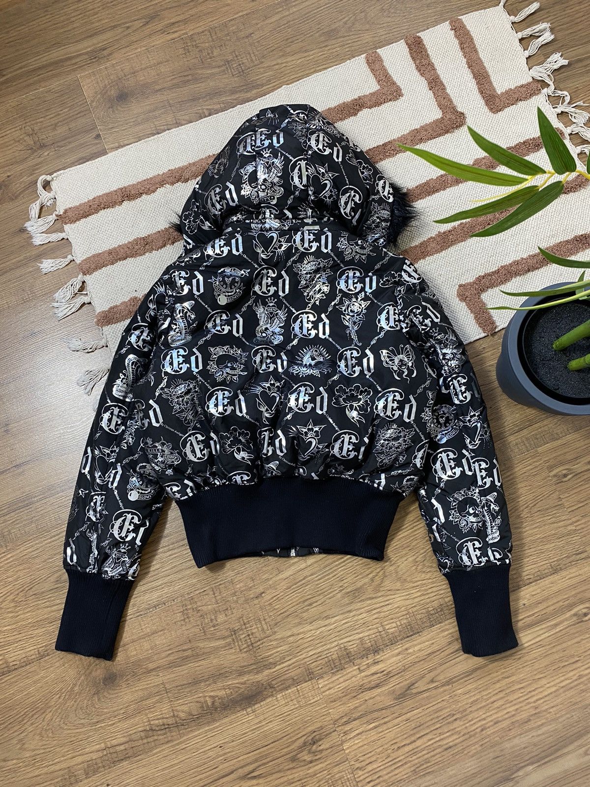 Ed Hardy VINTAGE ED HARDY BY CHRISTIAN AUDIGIER DOWN PUFFER JACKET Size M / US 6-8 / IT 42-44 - 9 Thumbnail