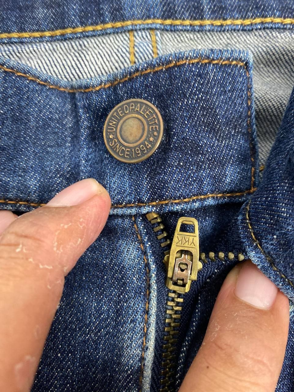 Japanese Brand japanese united palette distressed denim Size US 35 - 12 Thumbnail