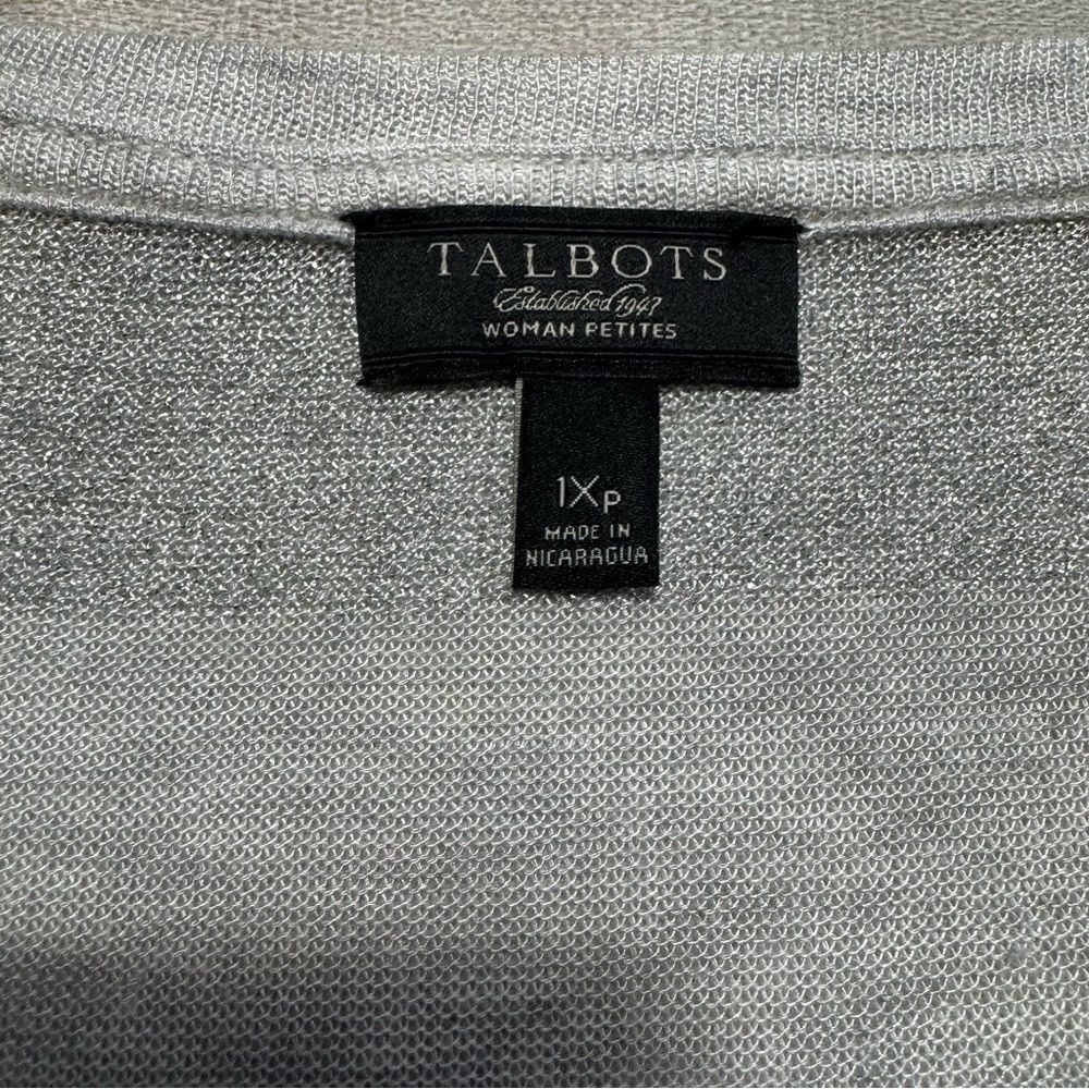 Talbots Talbots Light Grey Silver Metallic Stripes Rayon Sweater Tu Size XL / US 12-14 / IT 48-50 - 5 Thumbnail