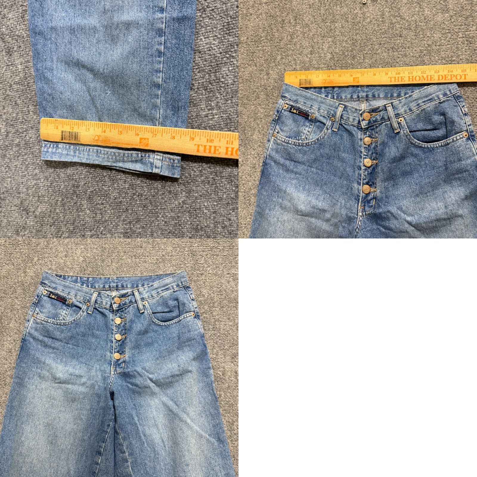 Vintage VINTAGE LEI Jeans Woman Dark Wash Flare Leg Denim Pants Cotton Size 8 Wide Leg Jeans Womens Size 30" / US 8 / IT 44 - 8 Thumbnail