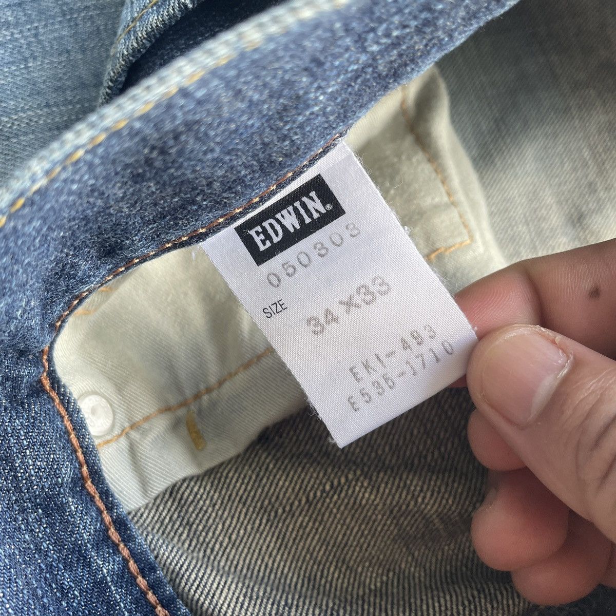 Edwin × Jean × Vintage Vintage Edwin 503 Faded Ripped Denim Jeans Pants Distressed Size US 34 / EU 50 - 8 Thumbnail