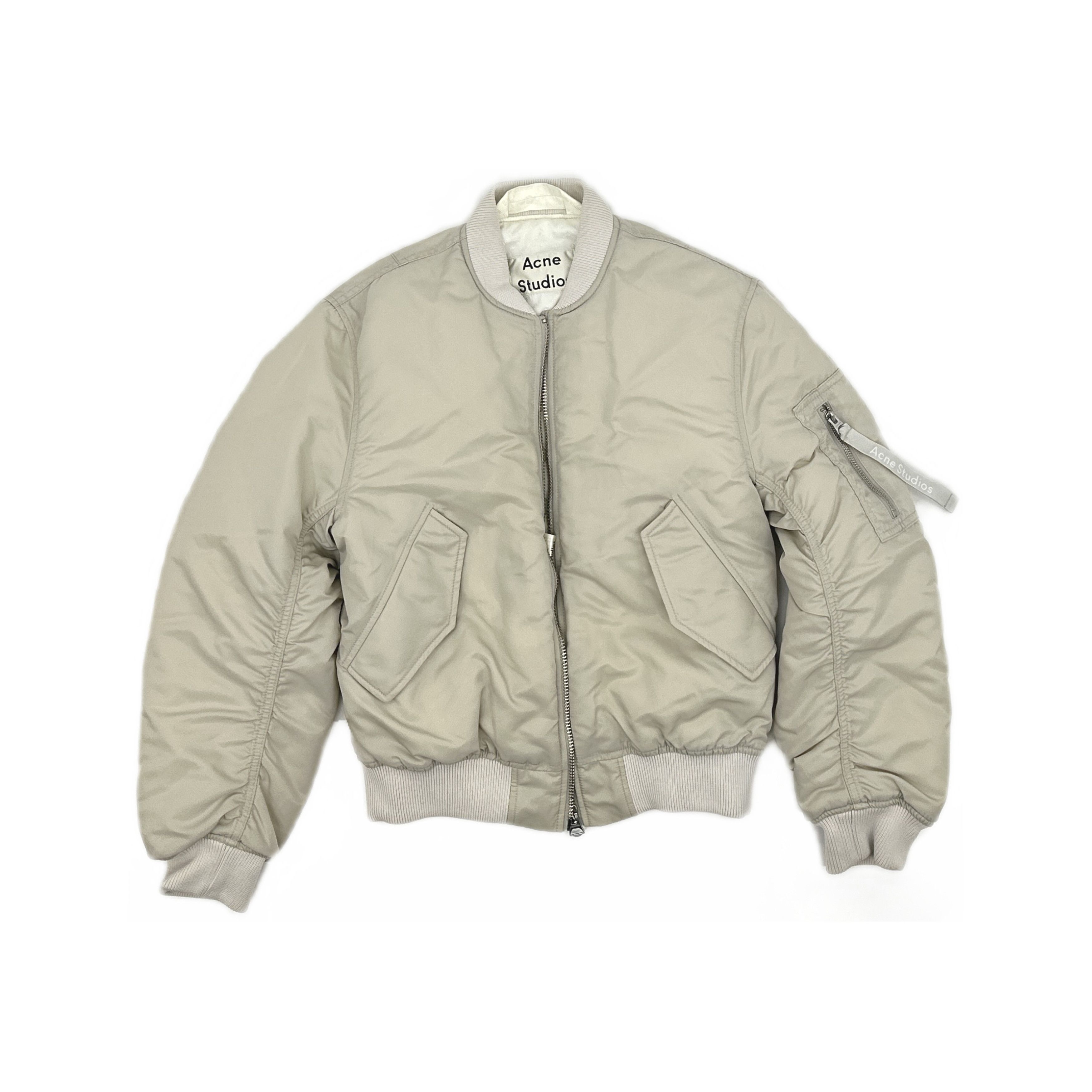 Acne Studios Acne Studios Beige Bomber Jacket Size S Size US S / EU 44-46 / 1 - 1 Thumbnail