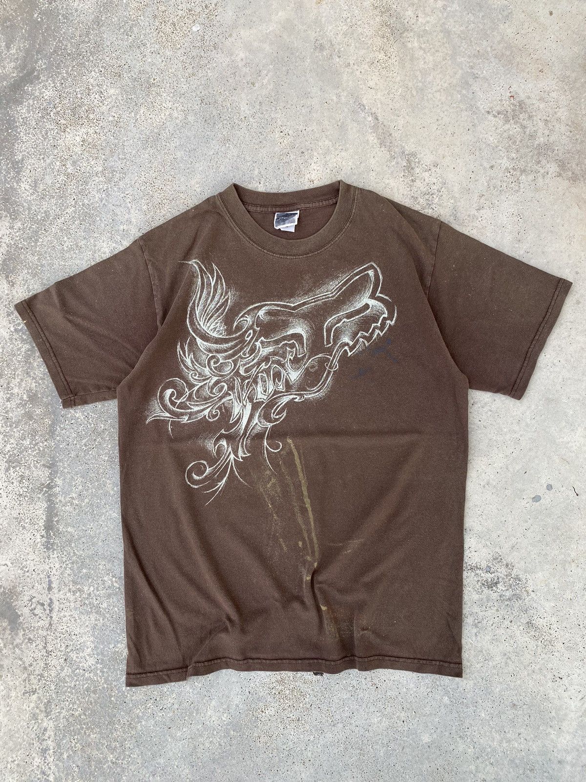 Affliction × Fox Racing × Japanese Brand Vintage Y2K Fox Racing Affliction Styled T Shirt Size US M / EU 48-50 / 2 - 1 Thumbnail