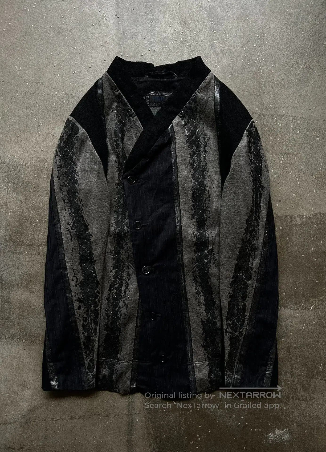 Hiroshi Kato dark layered cardigan by Kohshin Satoh. Size US L / EU 52-54 / 3 - 1 Thumbnail