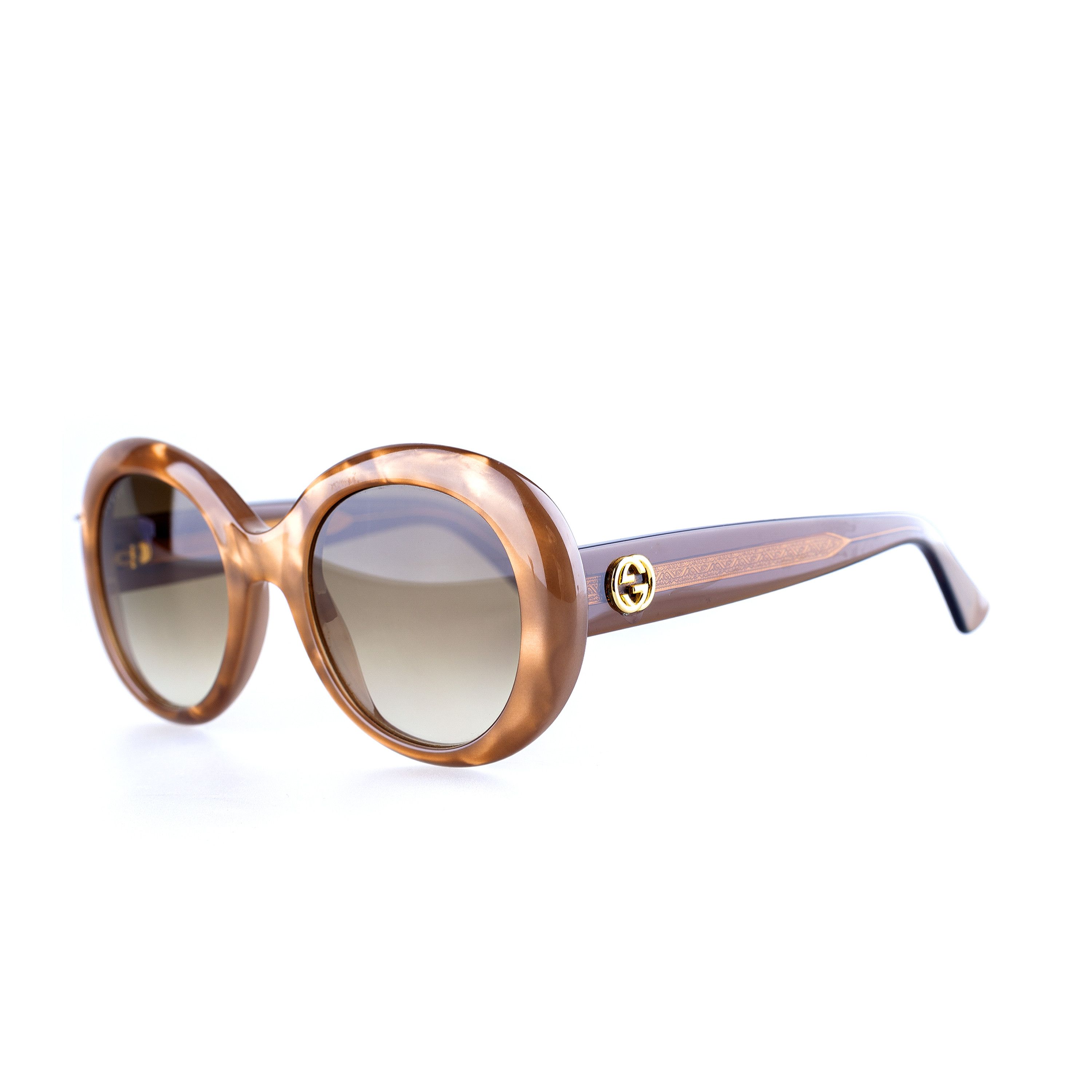 Gucci Gucci GG 3815/S R3VJD Vintage Brown Rounded Sunglasses Size ONE SIZE - 1 Thumbnail