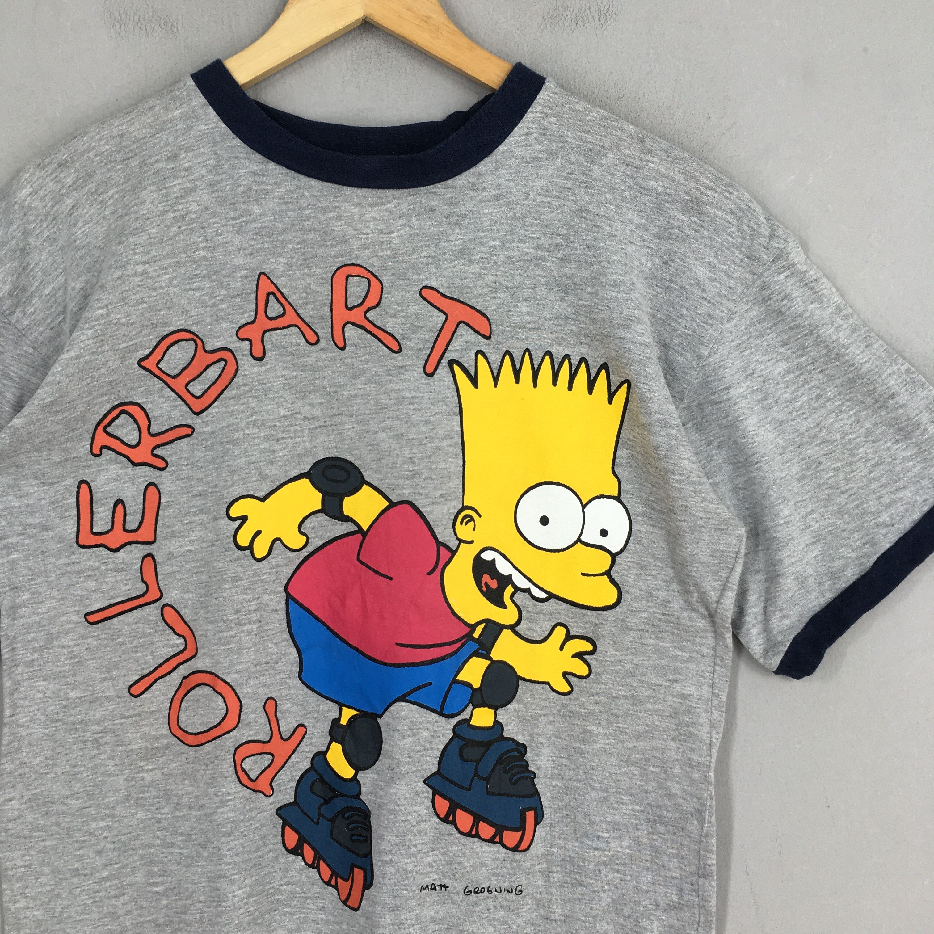 Cartoon Network Bart Simpson Rollerbart Cartoon Ringer T shirt Medium Size US M / EU 48-50 / 2 - 2 Thumbnail