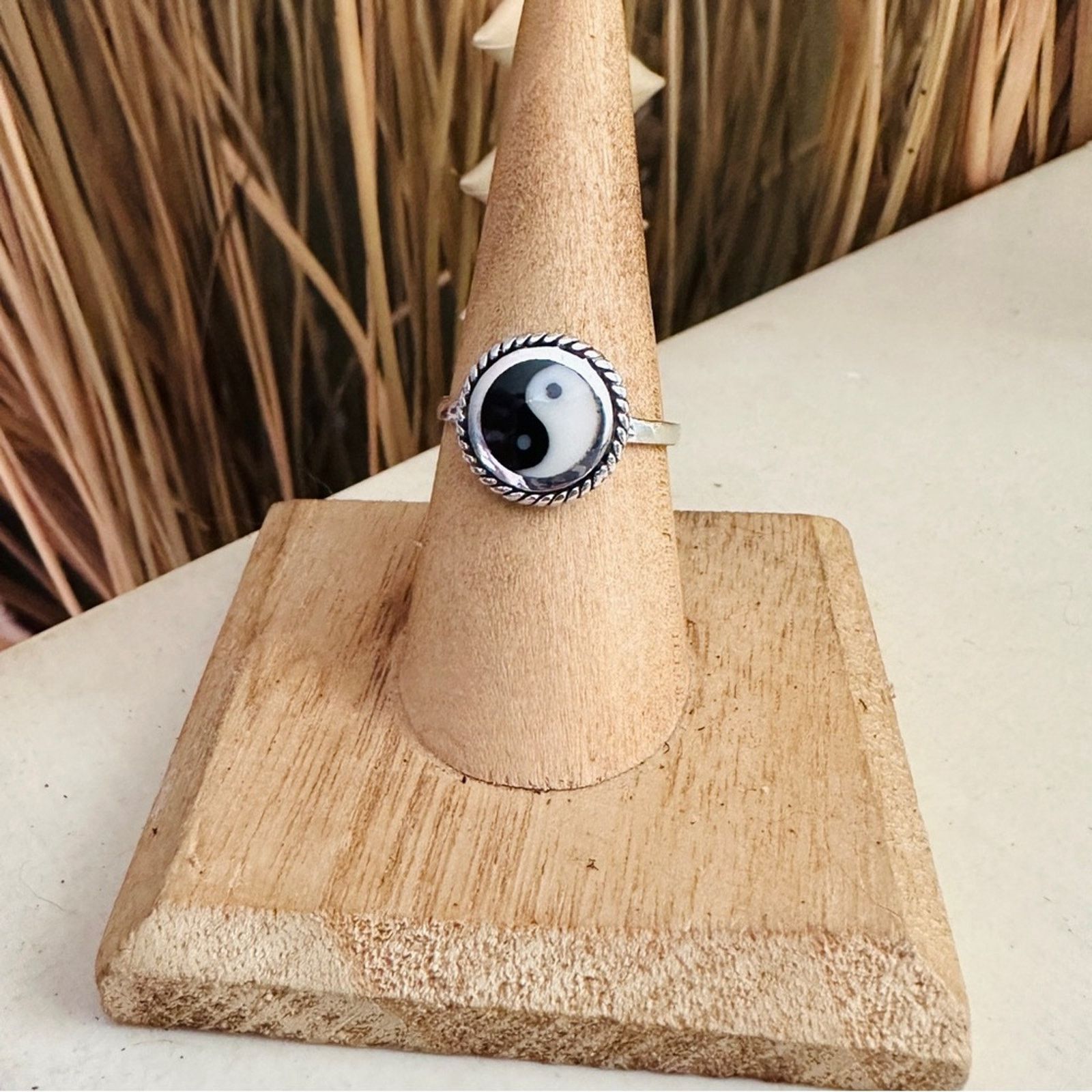 The Unbranded Brand Yin And Yang Sterling Silver Ring, Boho Ring, Yoga Ring Size ONE SIZE - 1 Thumbnail