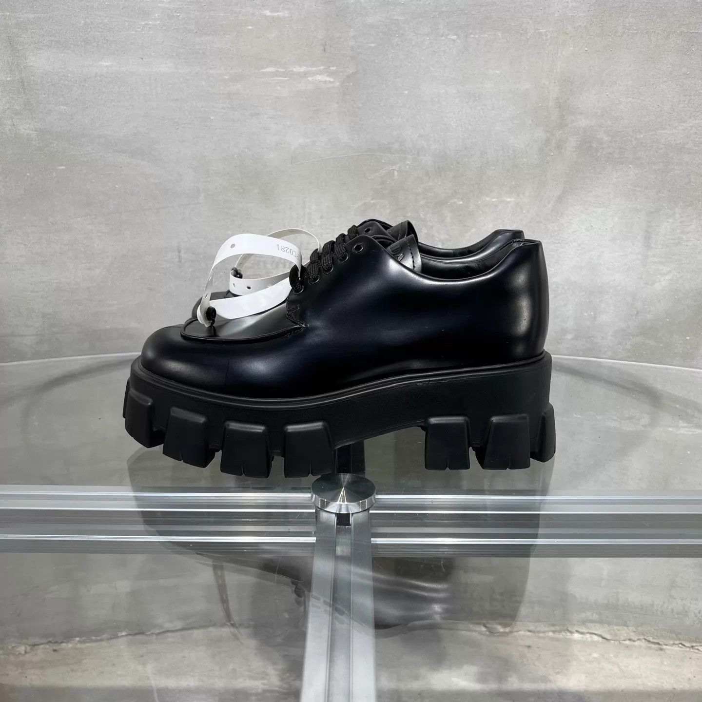 Prada Prada Platform Loafers Black 38.5 FC0281 YH Size US 8 / IT 38 - 3 Thumbnail