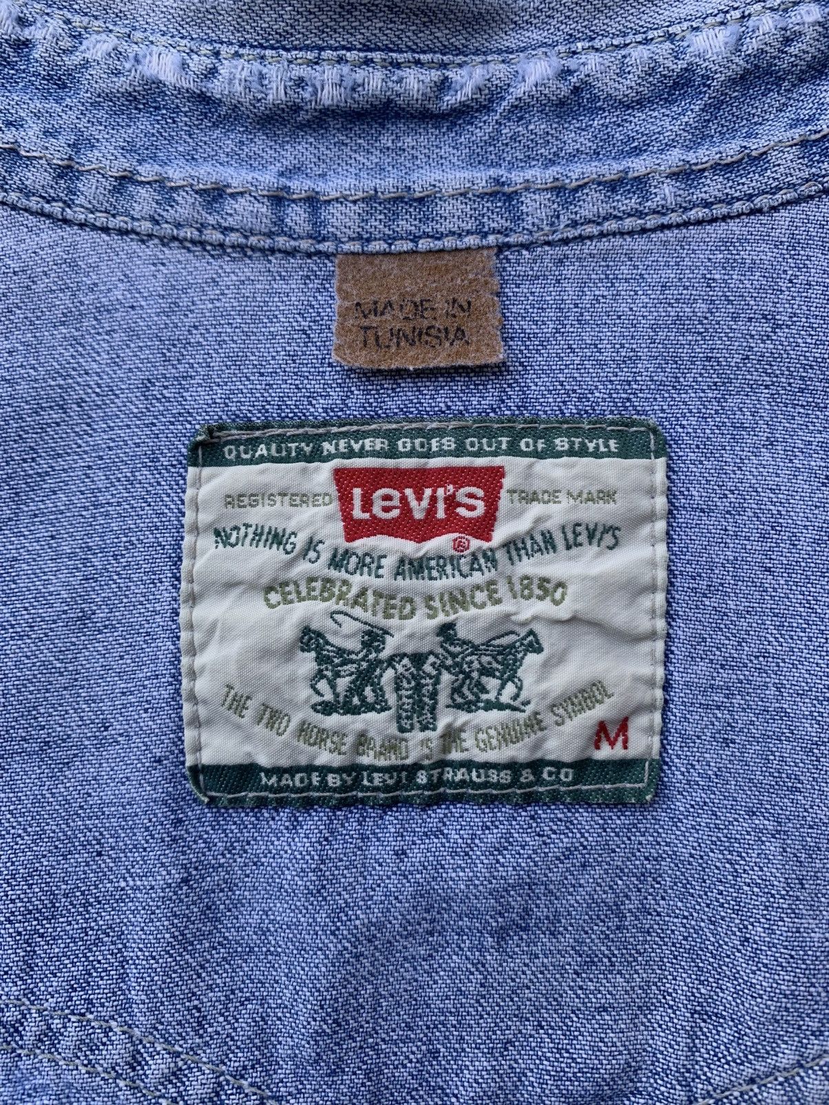 Levi's repaired sashiko patchwork levi’s 1990s western shirt Size US M / EU 48-50 / 2 - 2 Thumbnail