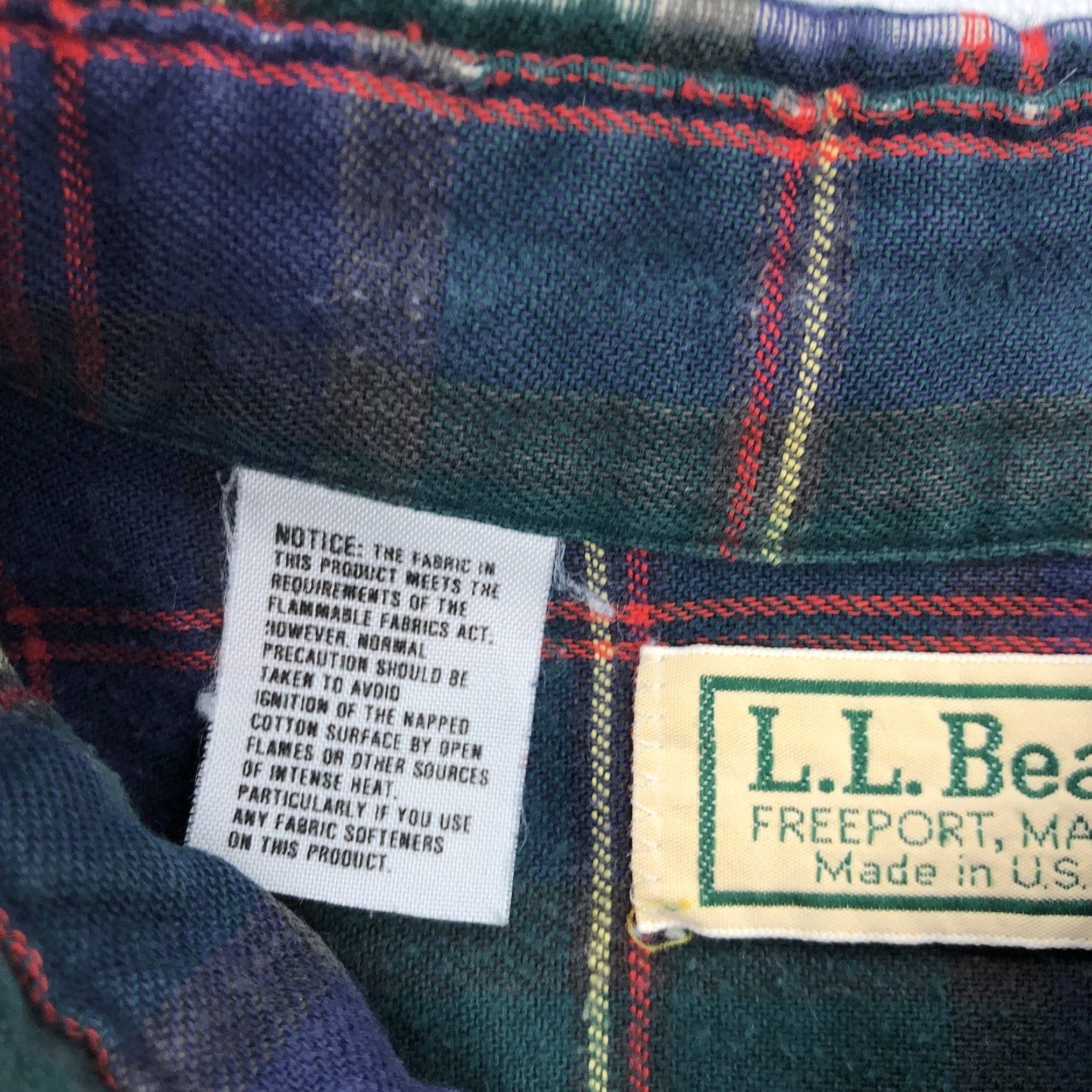 Vintage L.L. Bean Men's Large Tall Green Plaid Flannel Button-Down Shirt Vintage USA Size US L / EU 52-54 / 3 - 4 Thumbnail