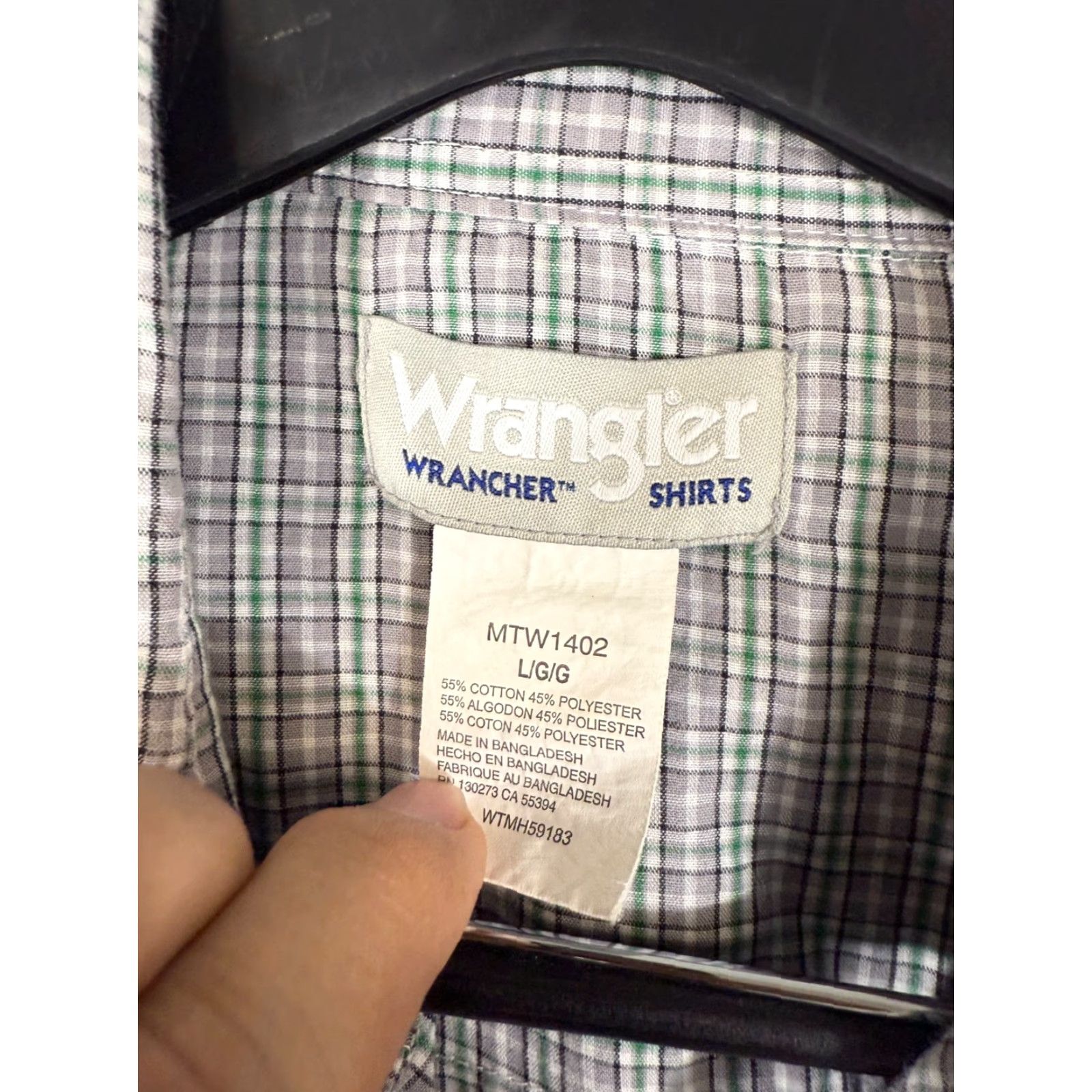 Wrangler Wrangler Wrancher Western Shirt Mens L Green Gray Plaid Pearl Snap Front Cowboy Size US L / EU 52-54 / 3 - 6 Thumbnail