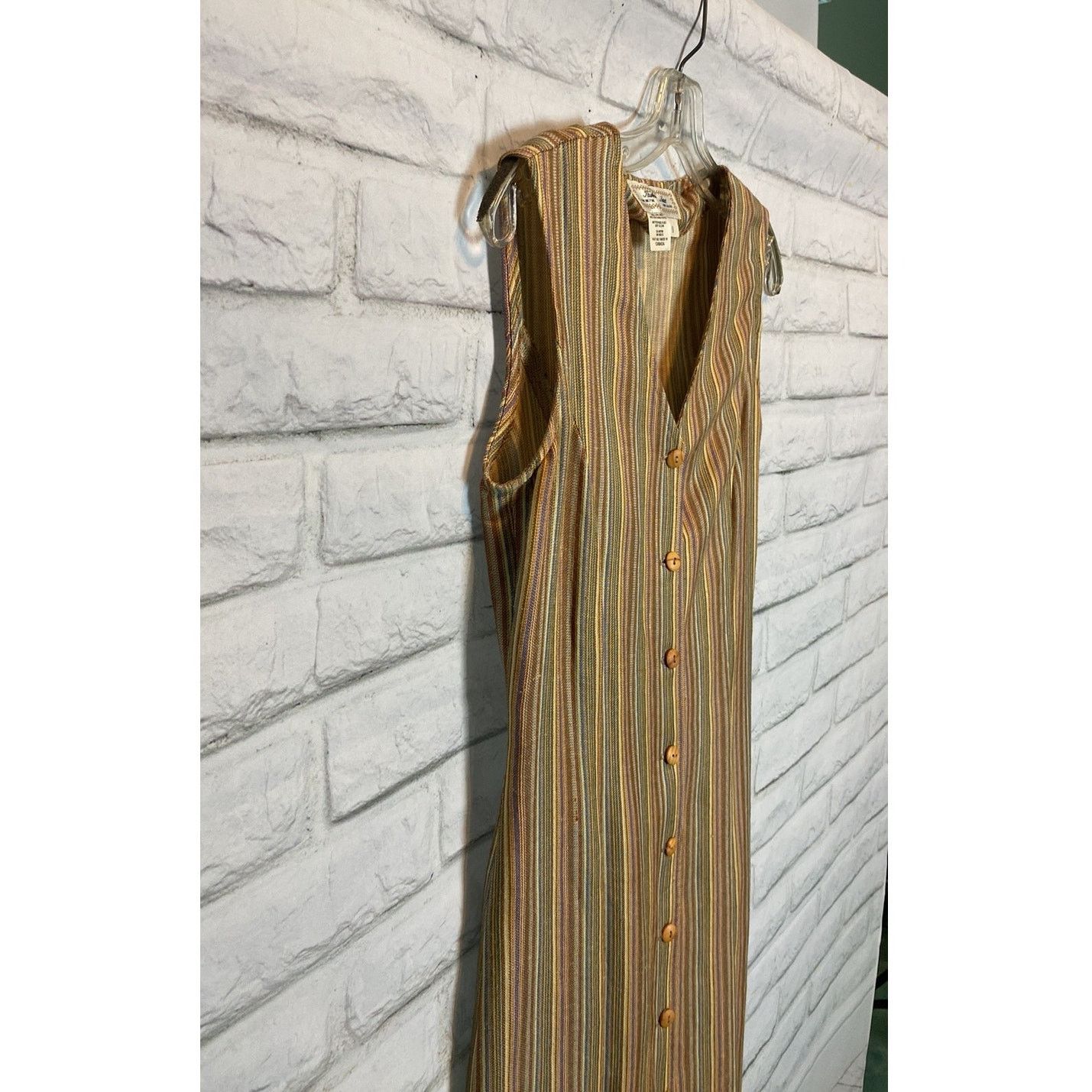 Vintage Vntg Tristan & Iseut Linen Boho Long button Dress 9(S) Size S / US 4 / IT 40 - 5 Thumbnail