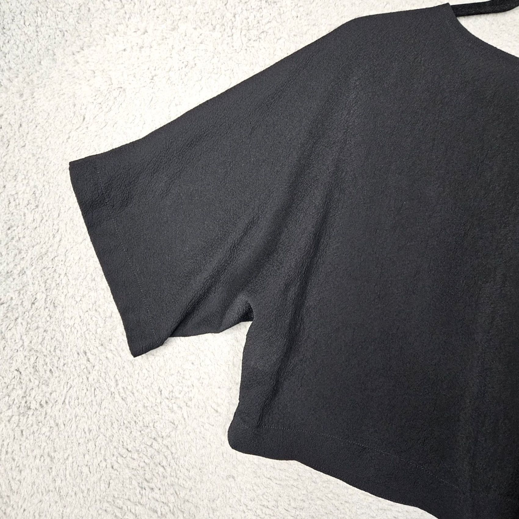 Vintage Wilfred Women's Cropped V-neck Short sleeve Top XXS Black Blouse Cropped All Seasons Shirt Womens 2XS Regular Fit Size XXS / US 00 / IT 34 - 5 Thumbnail