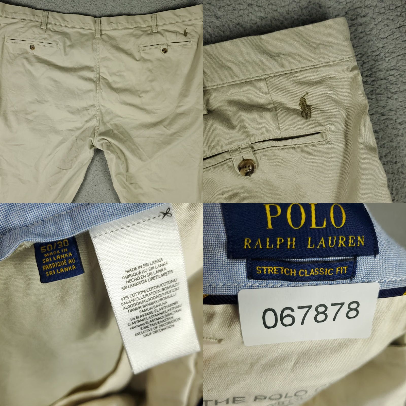 Ralph Lauren Ralph Lauren Pants Mens 50x30 Beige Classic Fit Flat Front Chino Trousers Size US 34 / EU 50 - 8 Thumbnail