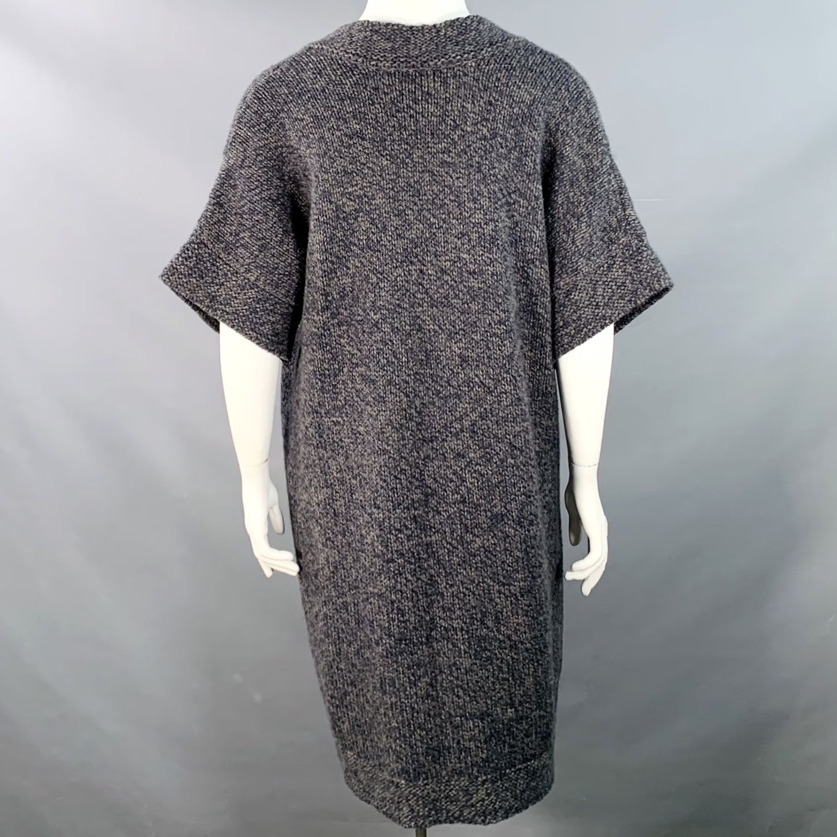 Stella McCartney STELLA McCARTNEY Knit Coat Wool Cashmere Grey Navy Melange L Size L / US 10 / IT 46 - 4 Thumbnail
